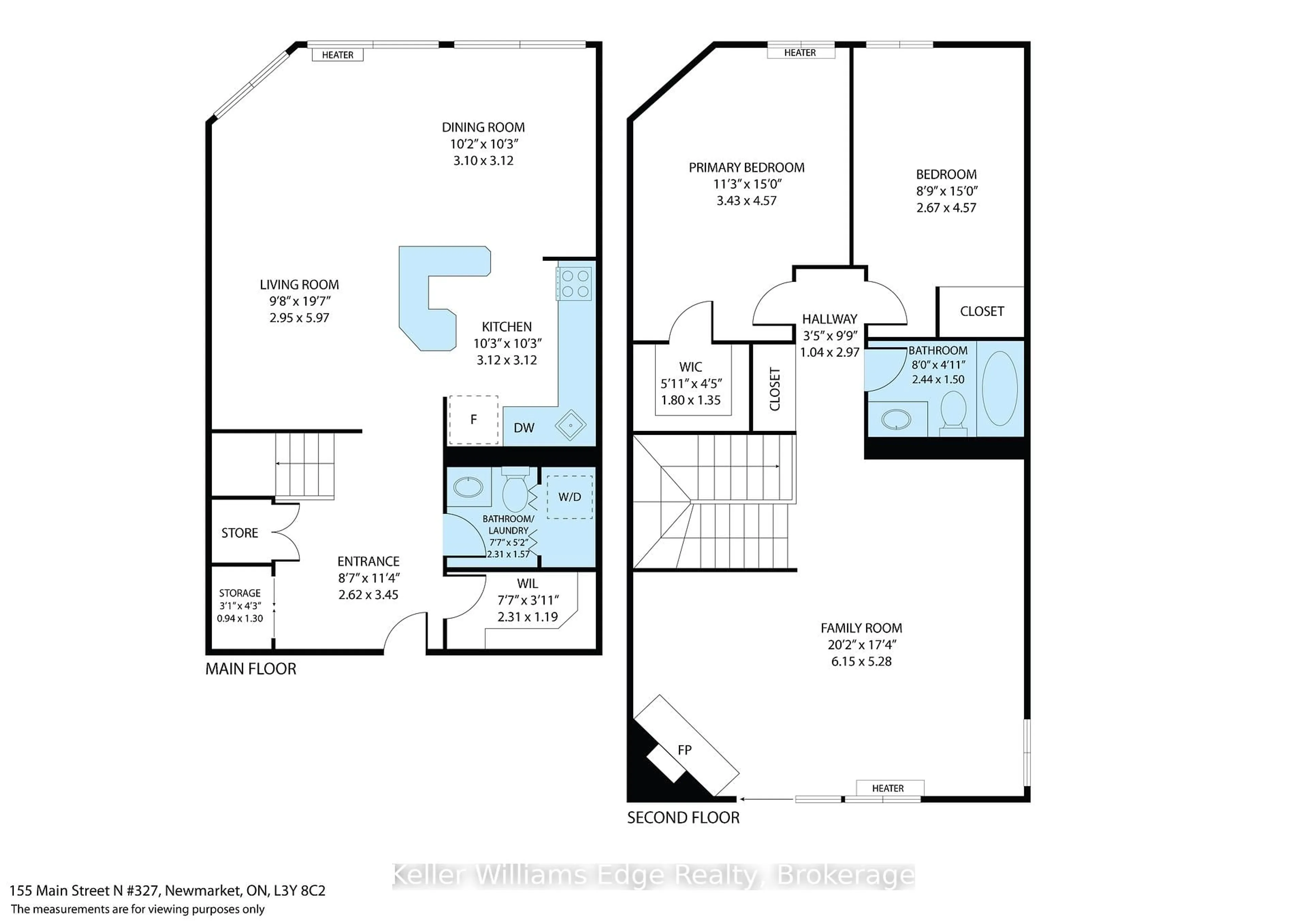 Floor plan for 155 Main St #327, Newmarket Ontario L3Y 8C2
