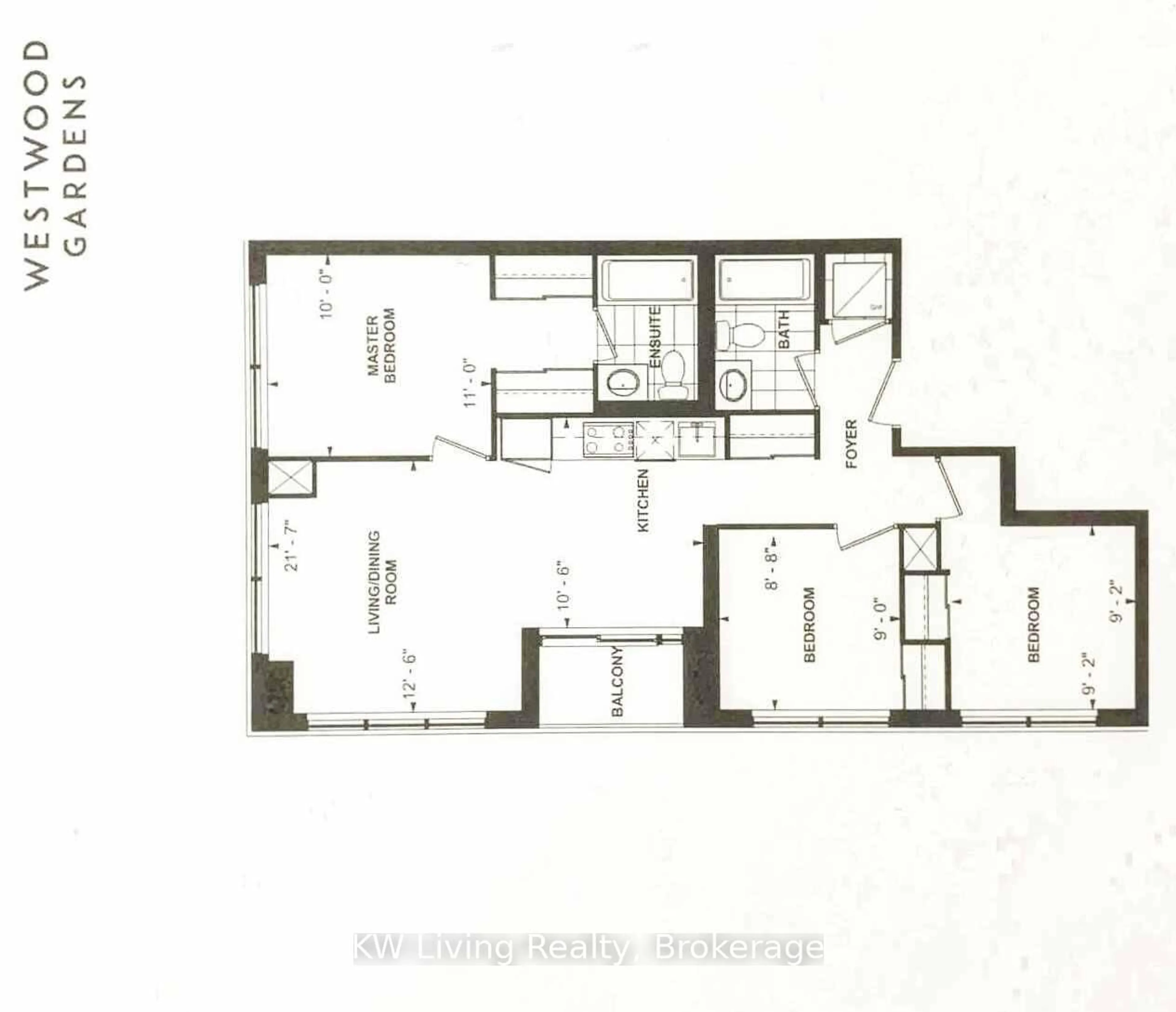 Floor plan for 3 Rosewater St #1109, Richmond Hill Ontario L4C 5T6