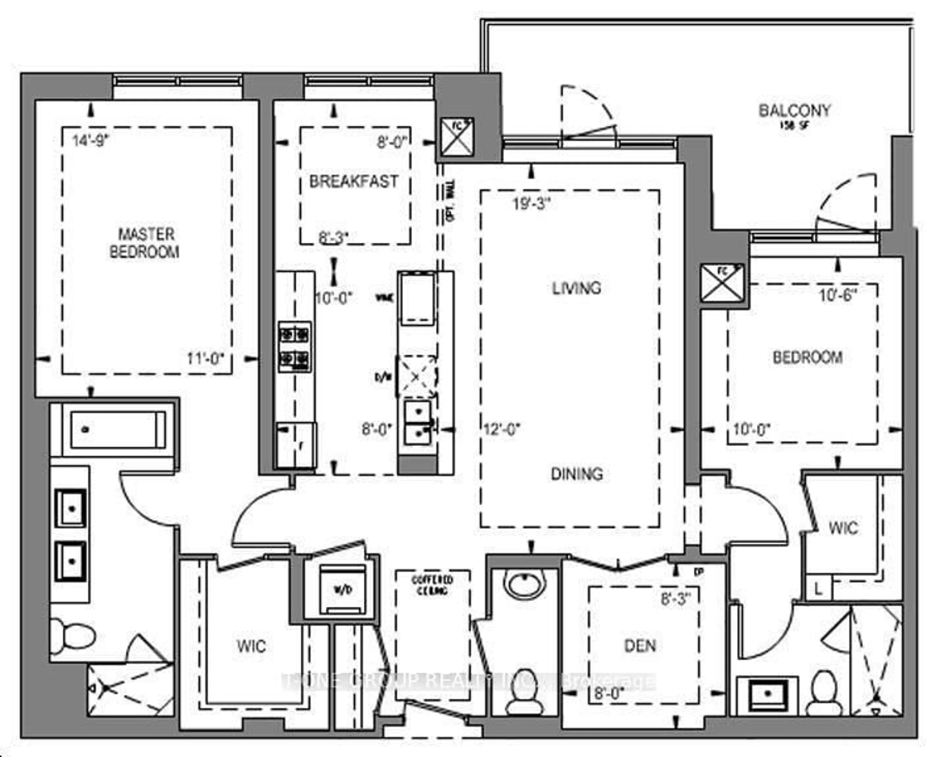 Floor plan for 9 Stollery Pond Cres #306, Markham Ontario L6C 0Y1