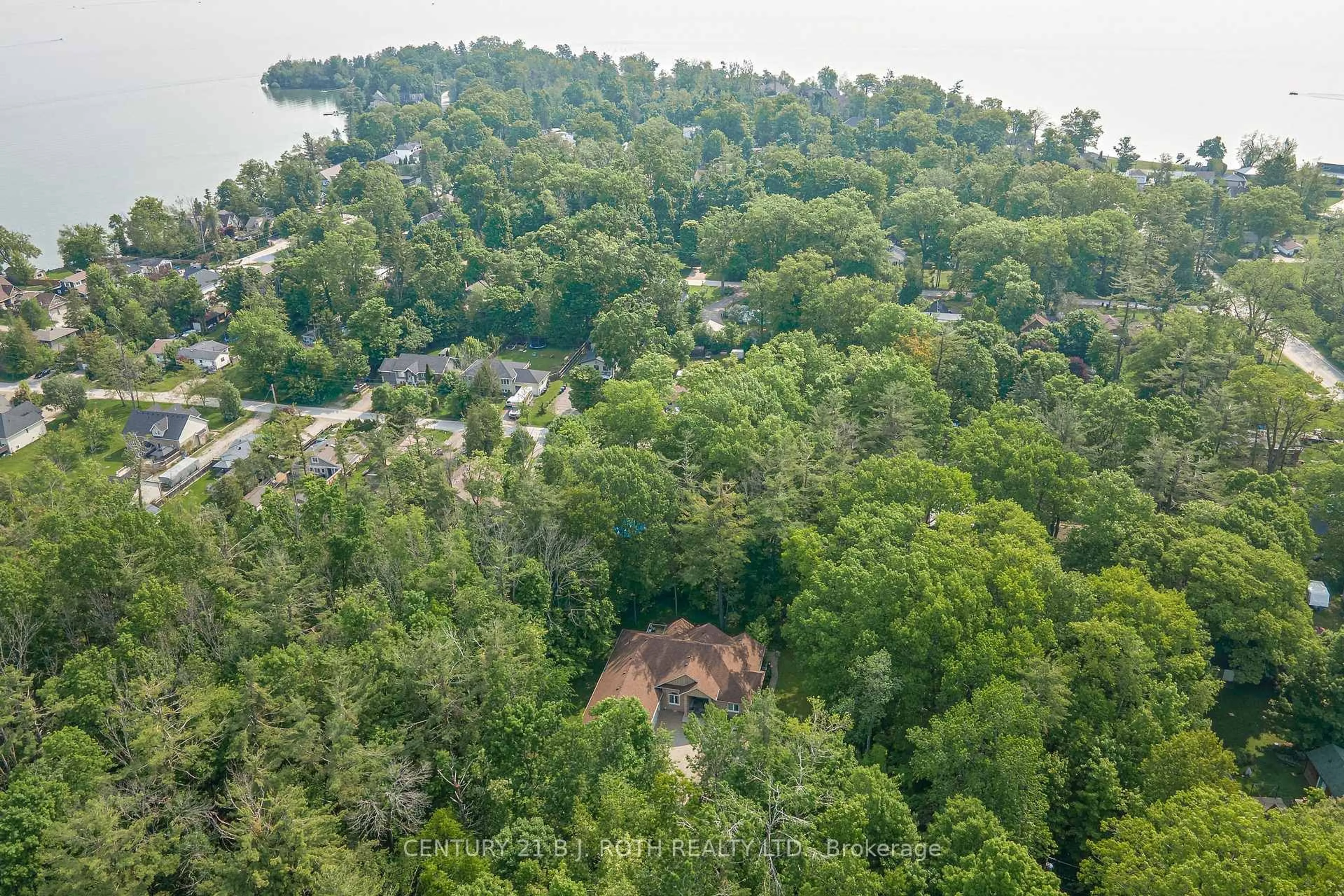 A pic from outside/outdoor area/front of a property/back of a property/a pic from drone, forest/trees view for 3925 Algoma Ave, Innisfil Ontario L9S 2M4