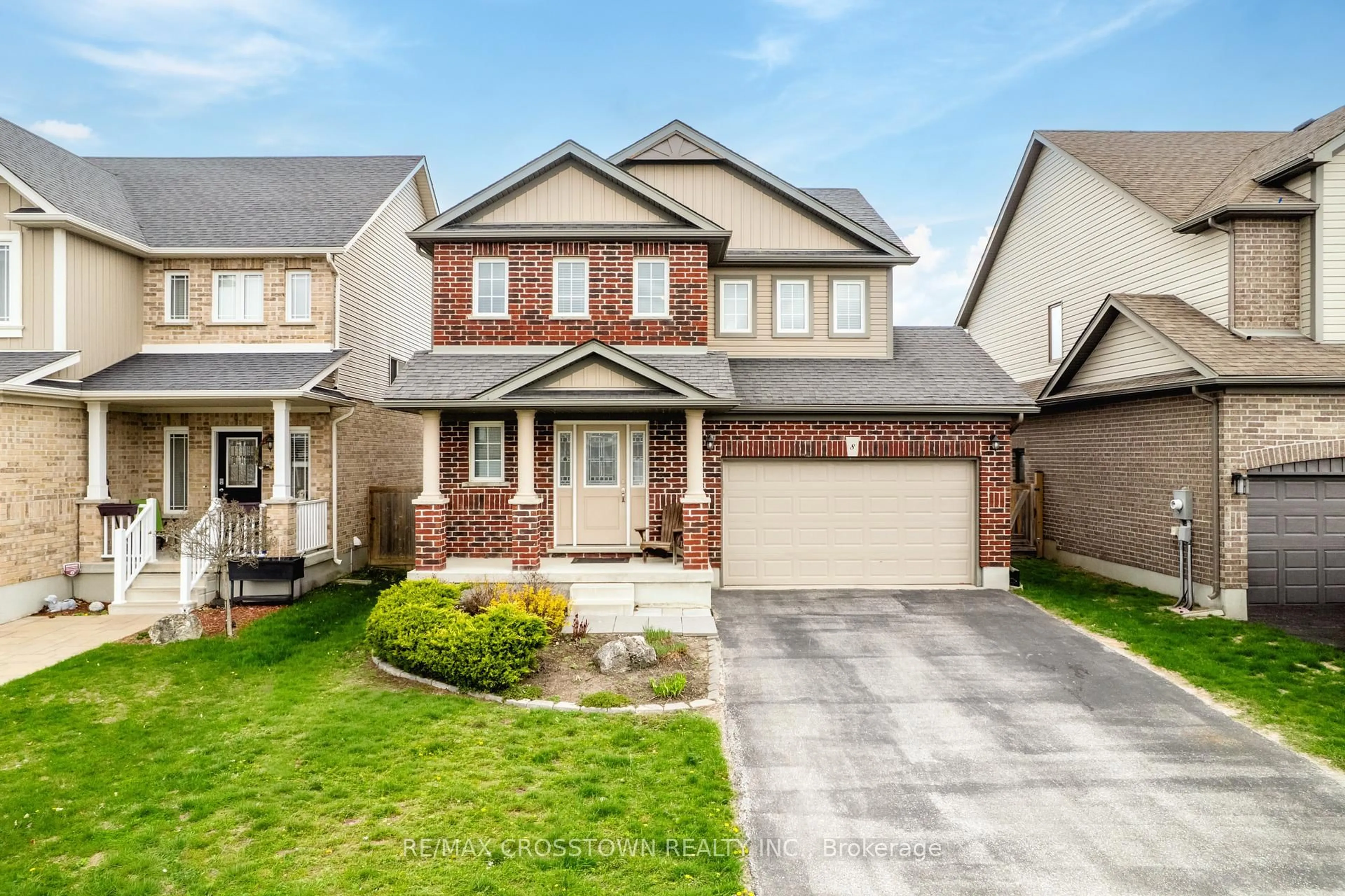 Home with brick exterior material, street for 8 Brownley Lane, Essa Ontario L0M 1B0