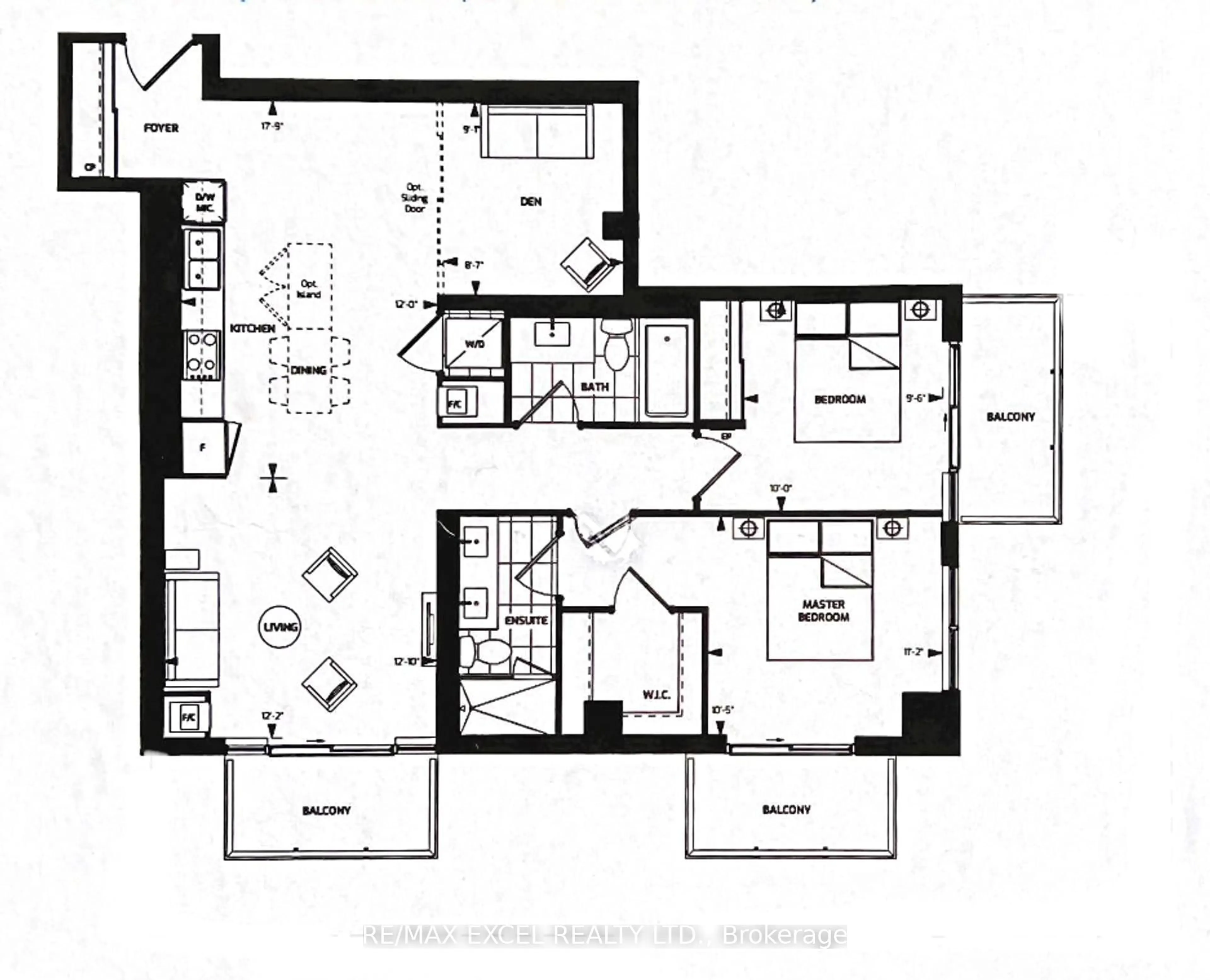Floor plan for 8 Water Walk Dr #1005, Markham Ontario L3R 6L4