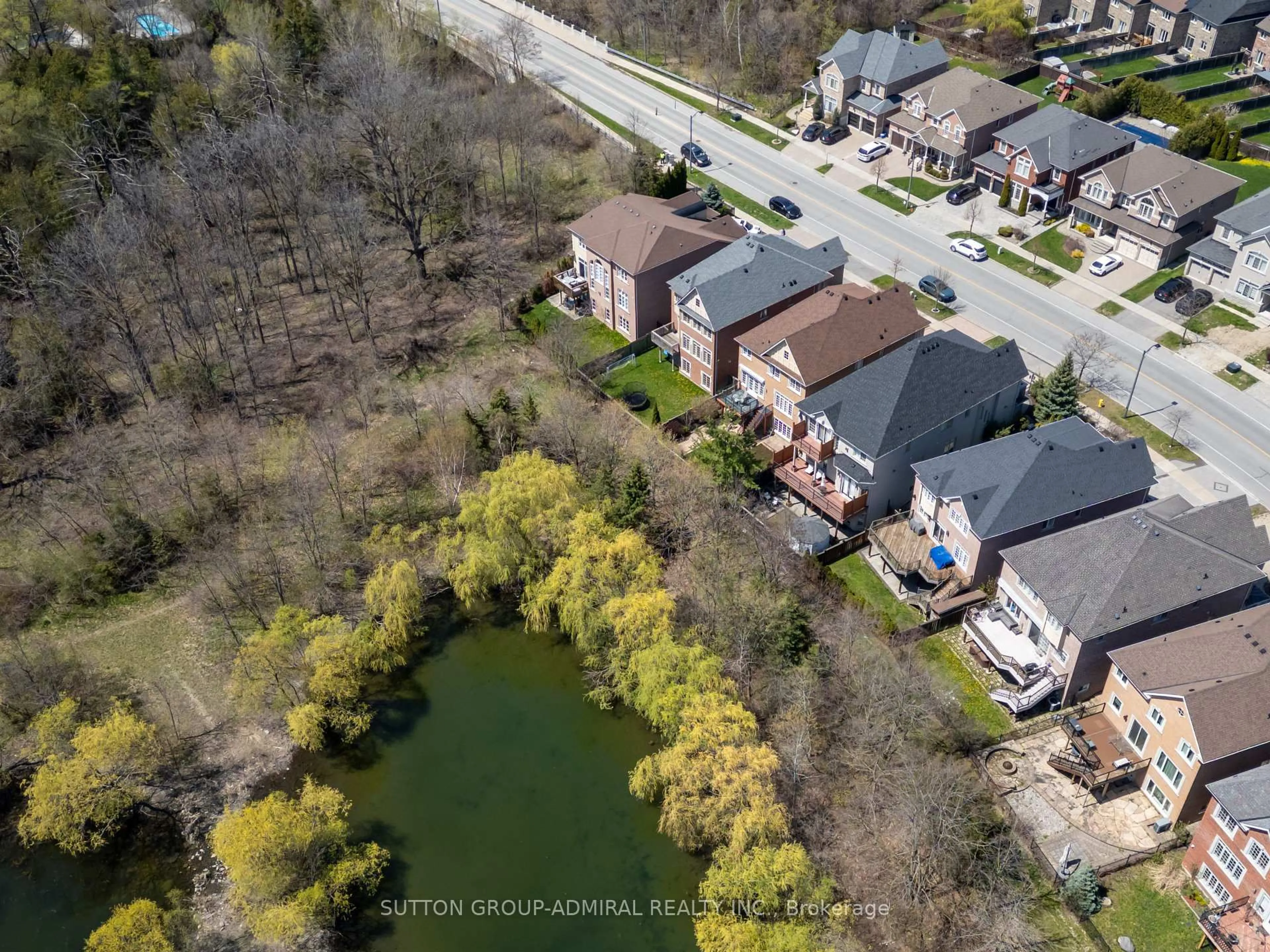 A pic from outside/outdoor area/front of a property/back of a property/a pic from drone, water/lake/river/ocean view for 143 Marc Santi Blvd, Vaughan Ontario L6A 0K7