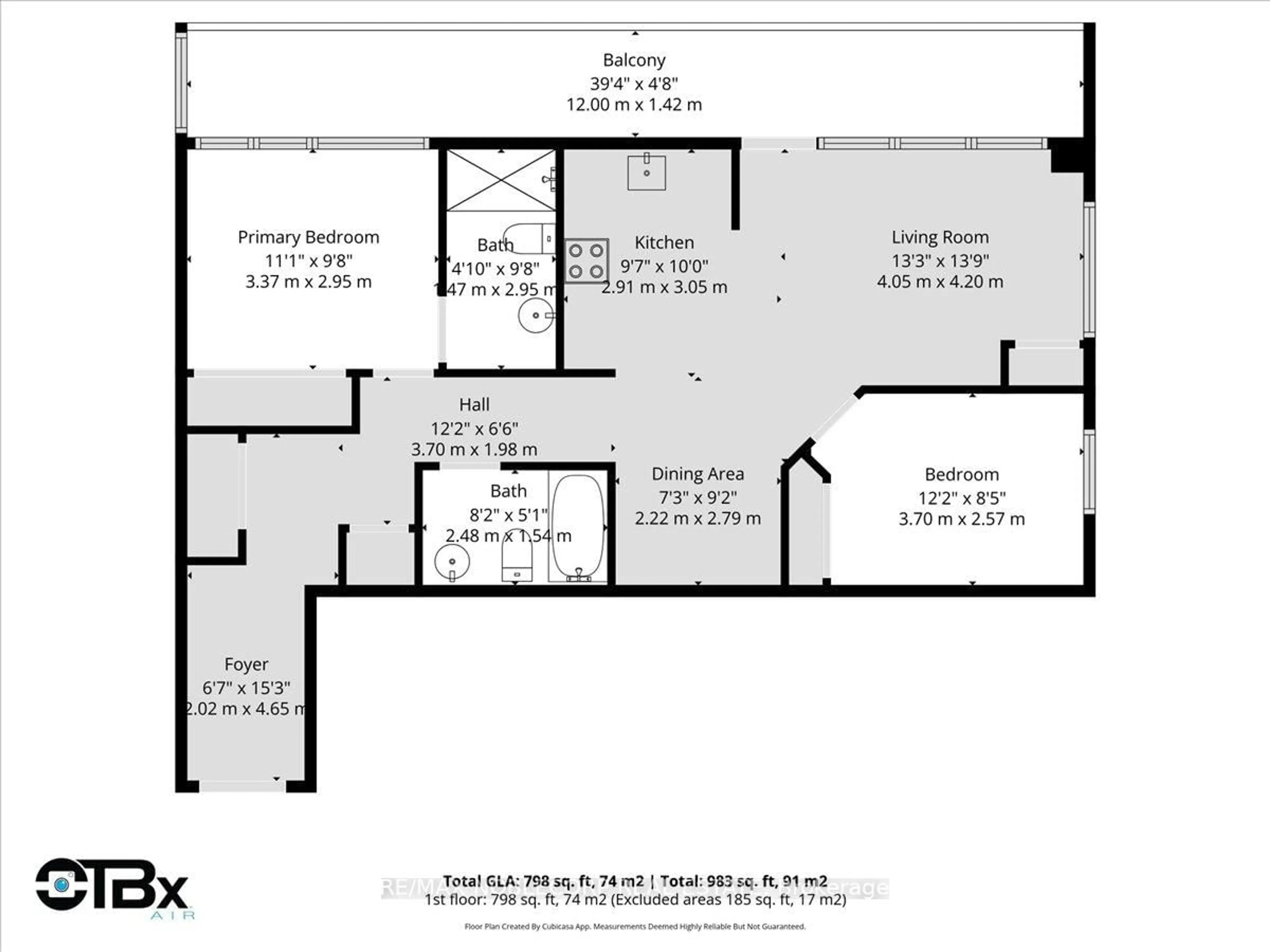 Floor plan for 4800 Highway 7 #503, Vaughan Ontario L4L 1H8