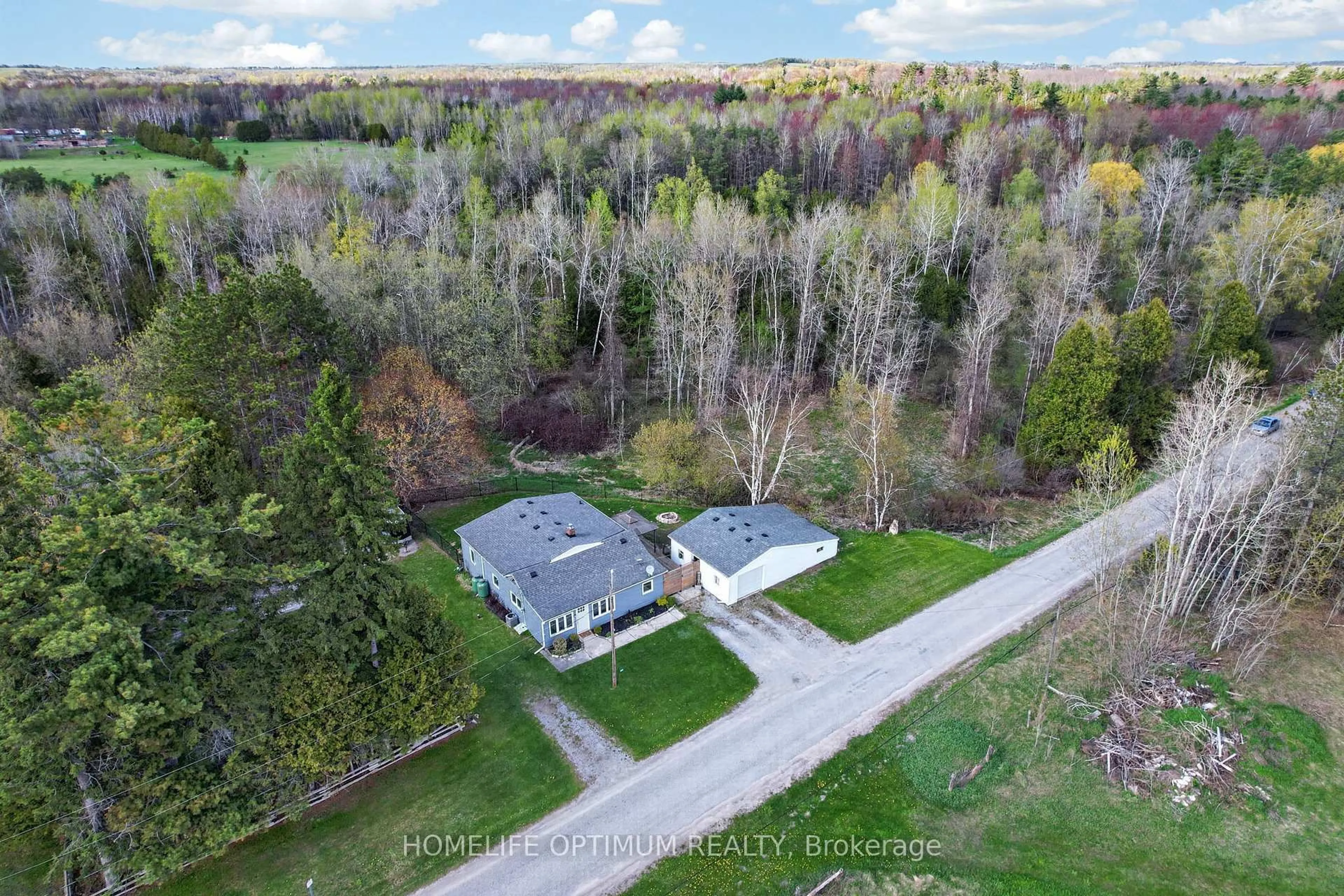 A pic from outside/outdoor area/front of a property/back of a property/a pic from drone, forest/trees view for 5670 Thomas Dr, Georgina Ontario L0E 1A0