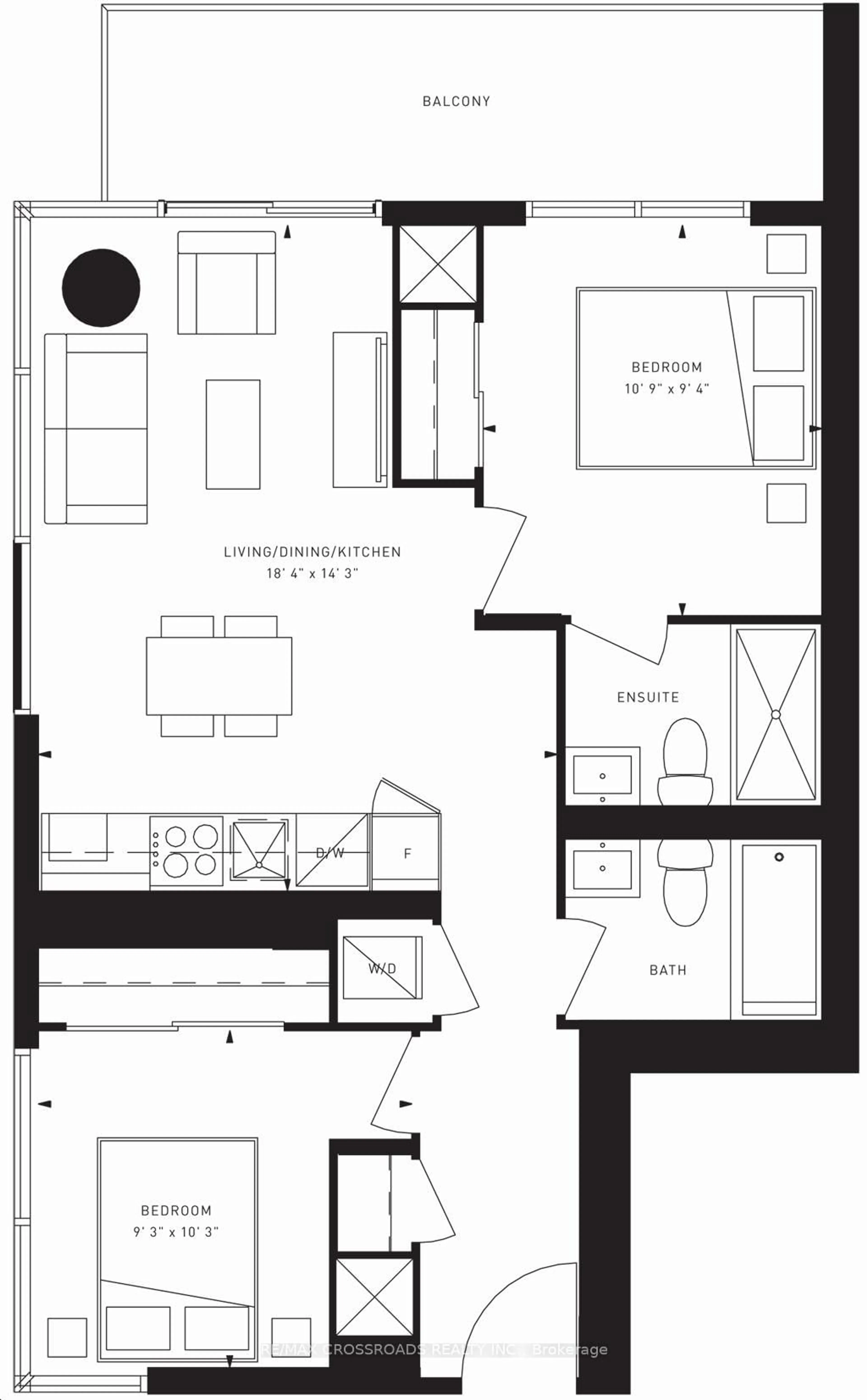Floor plan for 1000 Portage Pkwy #1611, Vaughan Ontario L4K 0L1