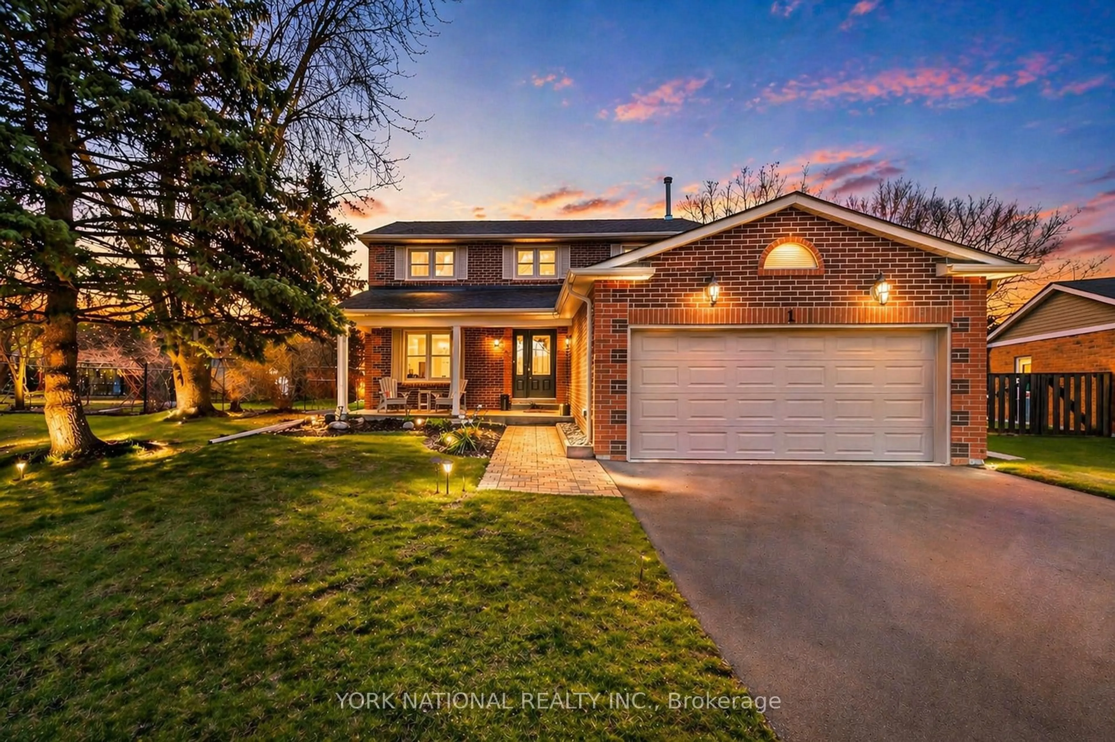 Home with brick exterior material, street for 1 Eves Crt, Newmarket Ontario L3Y 7P8