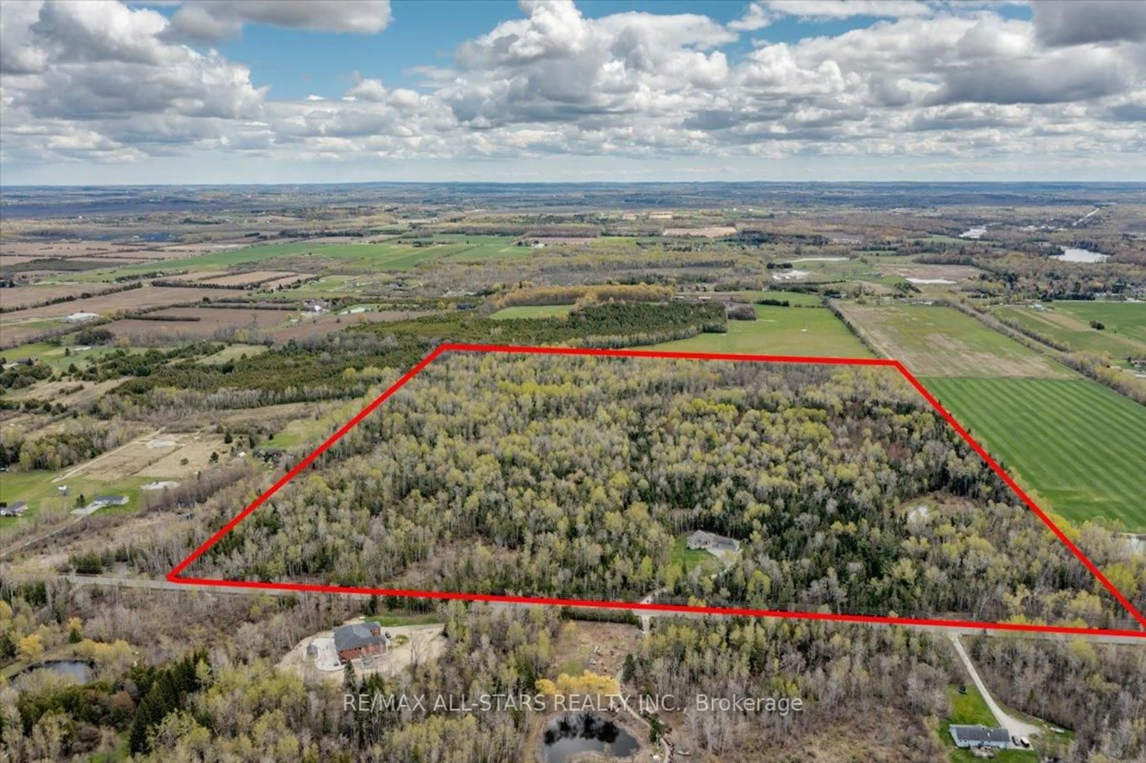 A pic from outside/outdoor area/front of a property/back of a property/a pic from drone, forest/trees view for 6001 Old Homestead Rd, Georgina Ontario L0E 1R0