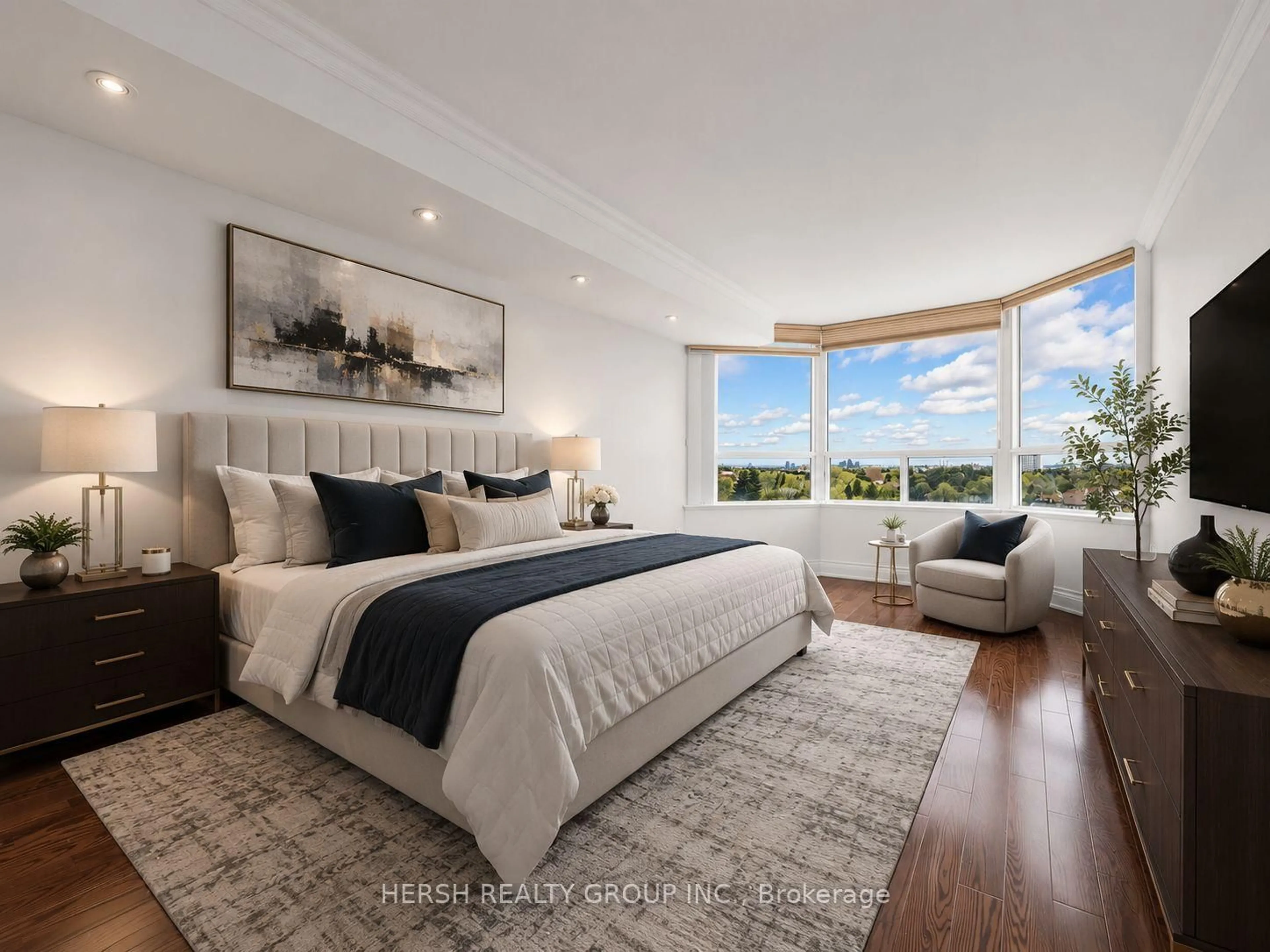 Bedroom with bed, unknown for 7 Townsgate Blvd #904, Vaughan Ontario L4J 7Z9