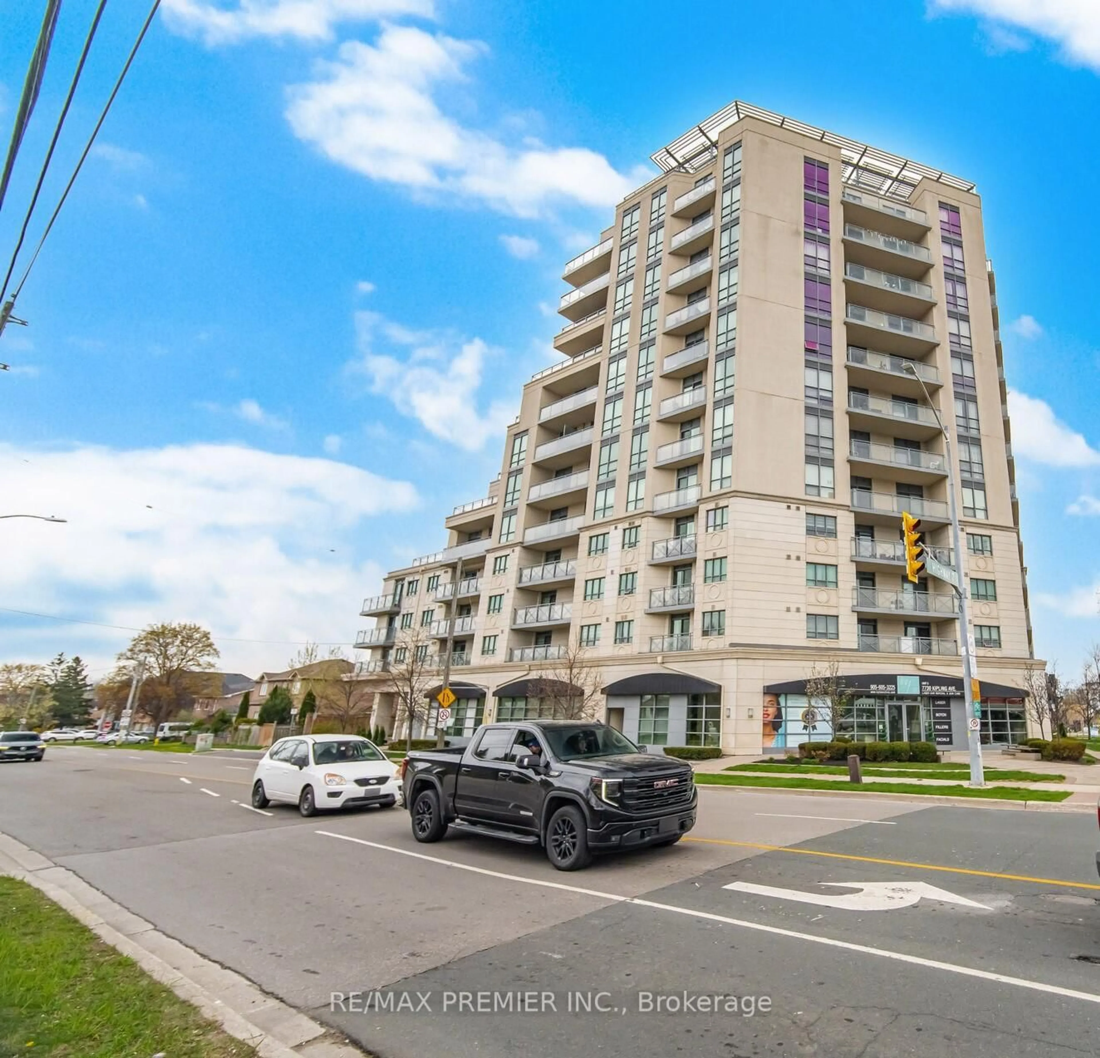 A pic from outside/outdoor area/front of a property/back of a property/a pic from drone, street for 7730 Kipling Ave #203, Vaughan Ontario L4L 1Y9