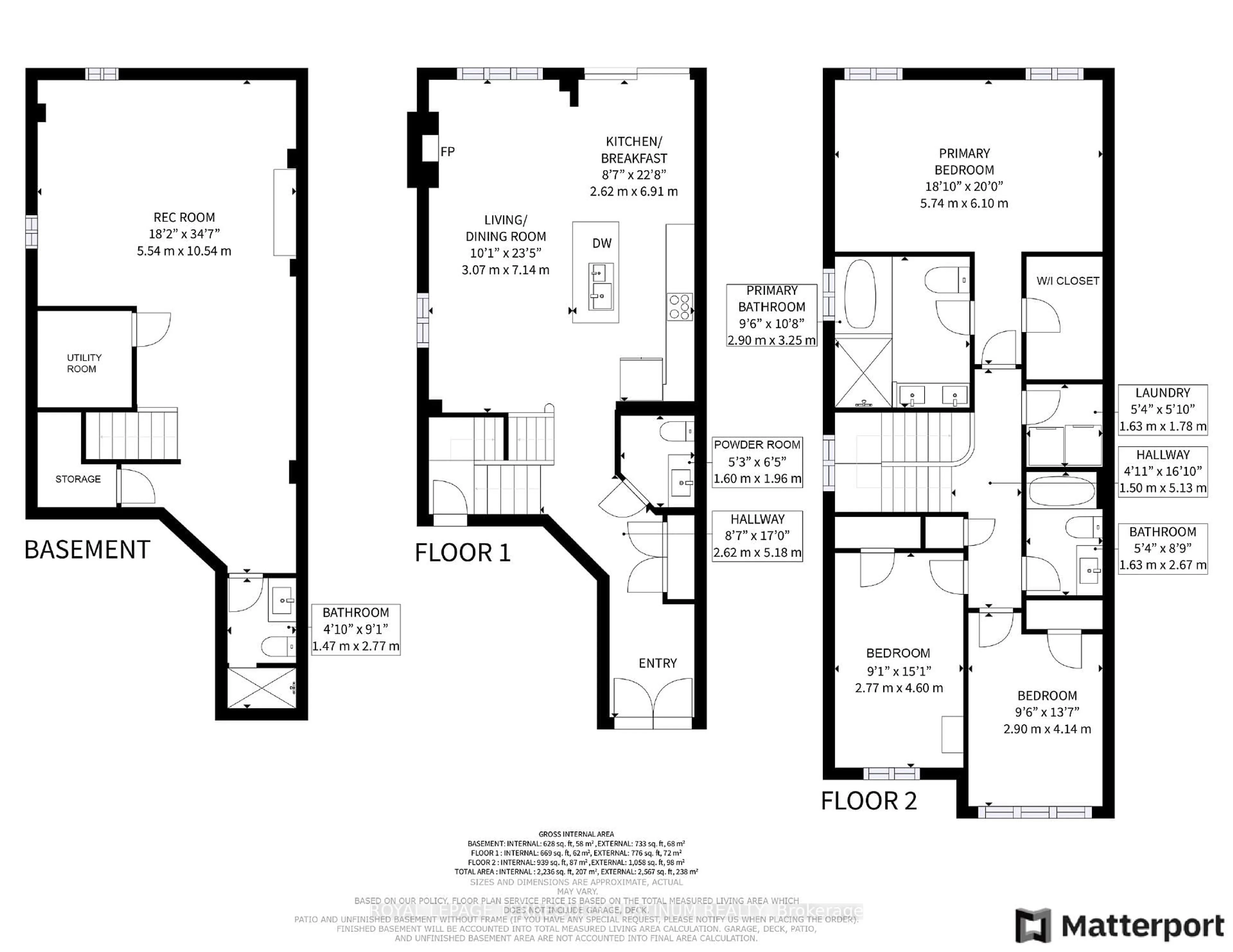 Floor plan for 12 Mack Clement Lane, Richmond Hill Ontario L4S 1K7