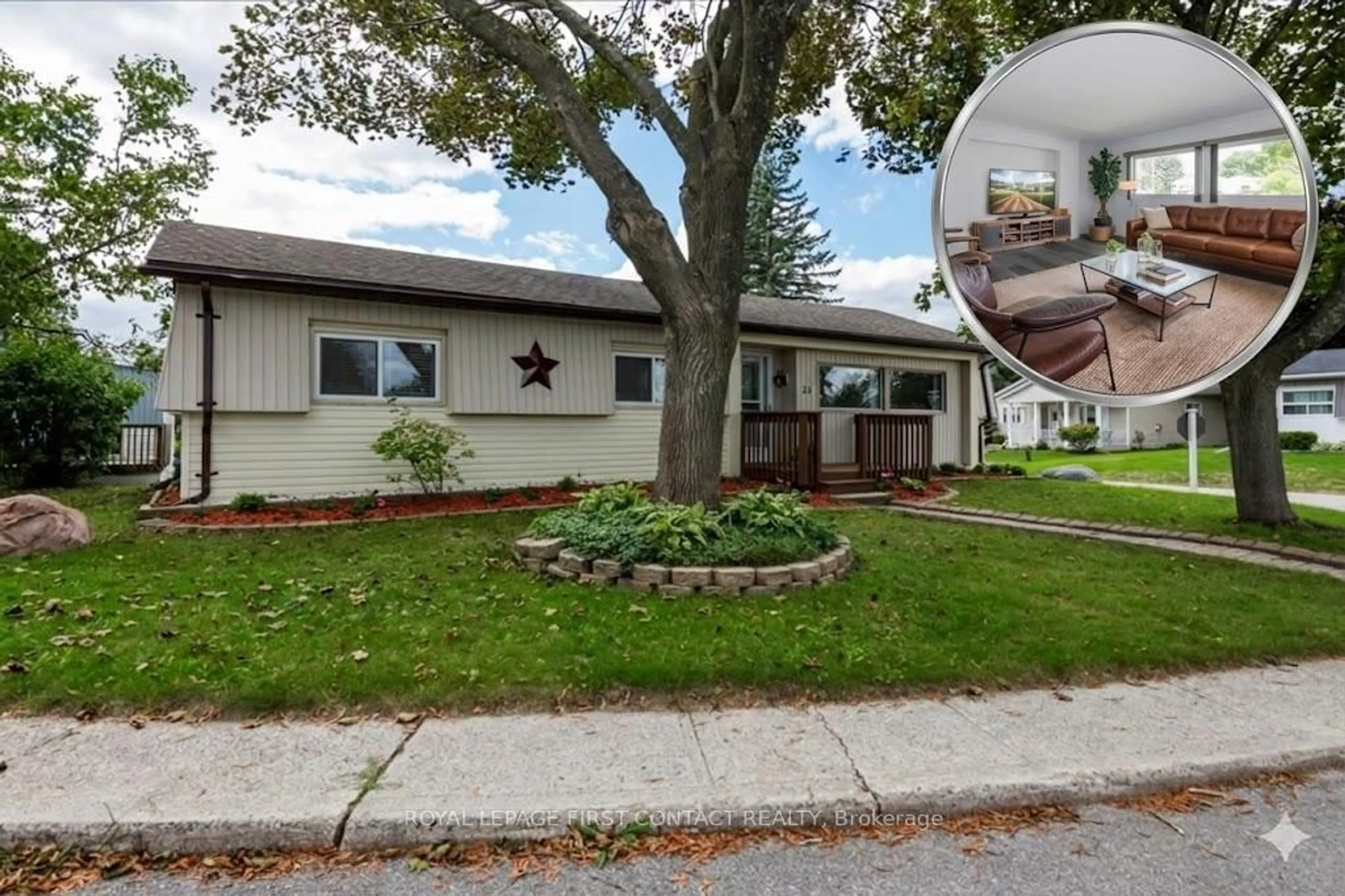 Home with vinyl exterior material, street for 25 Hawthorne Dr, Innisfil Ontario L9S 1P1