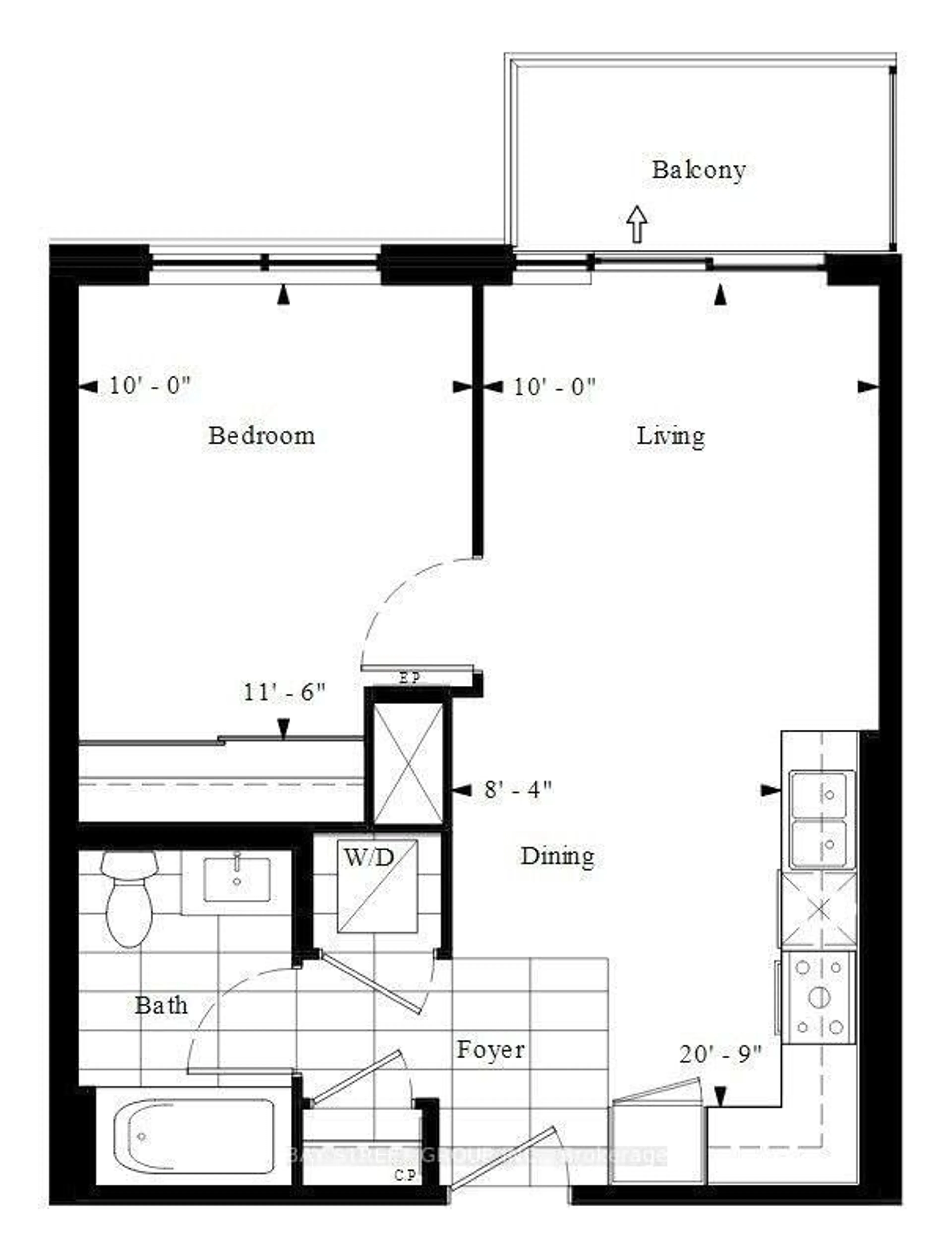 Floor plan for 15 Water Walk Dr #702, Markham Ontario L3G 0G2