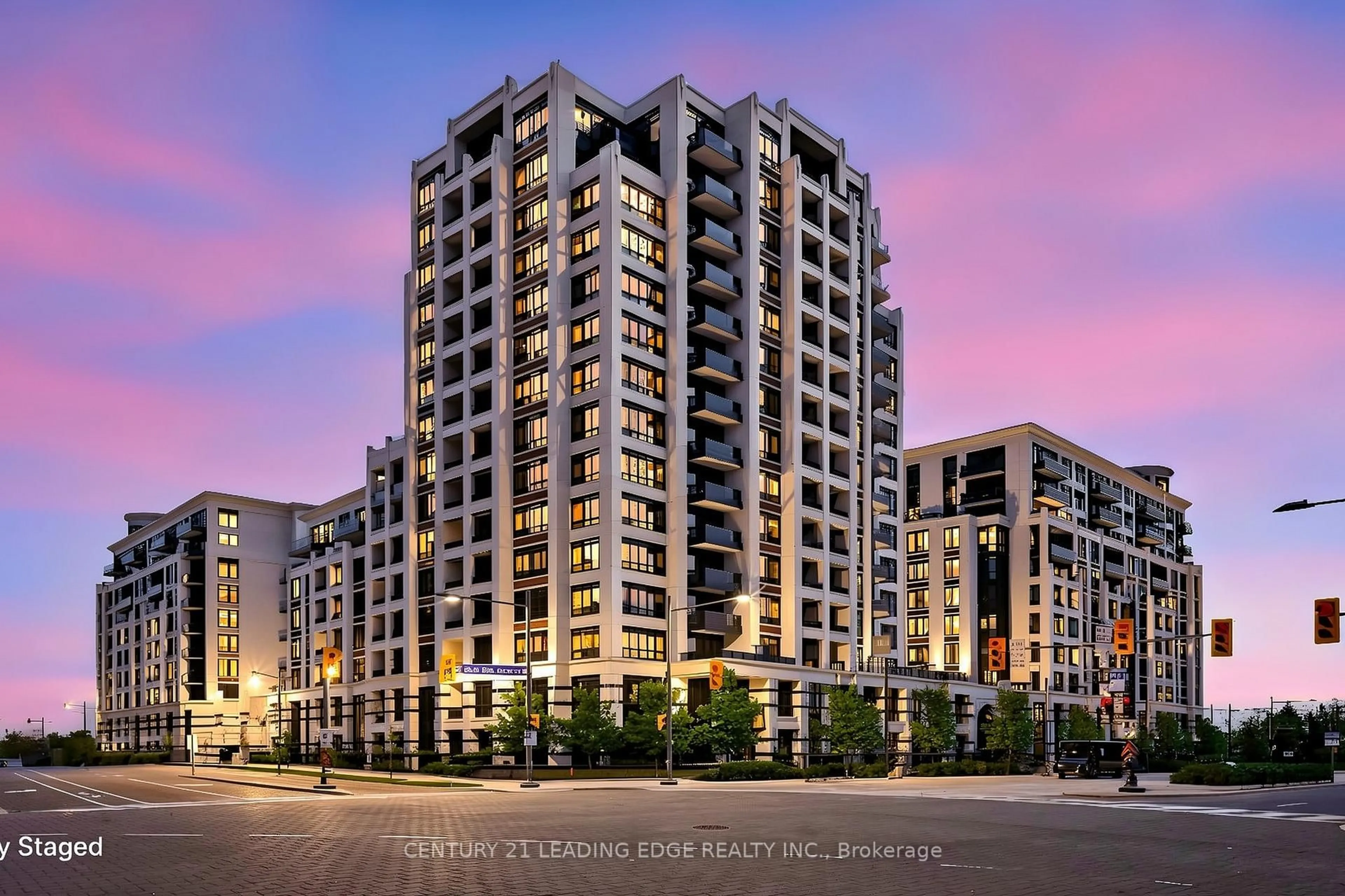 A pic from outside/outdoor area/front of a property/back of a property/a pic from drone, city buildings view from balcony for 89 South Town Centre Blvd #1801, Markham Ontario L6G 0E8