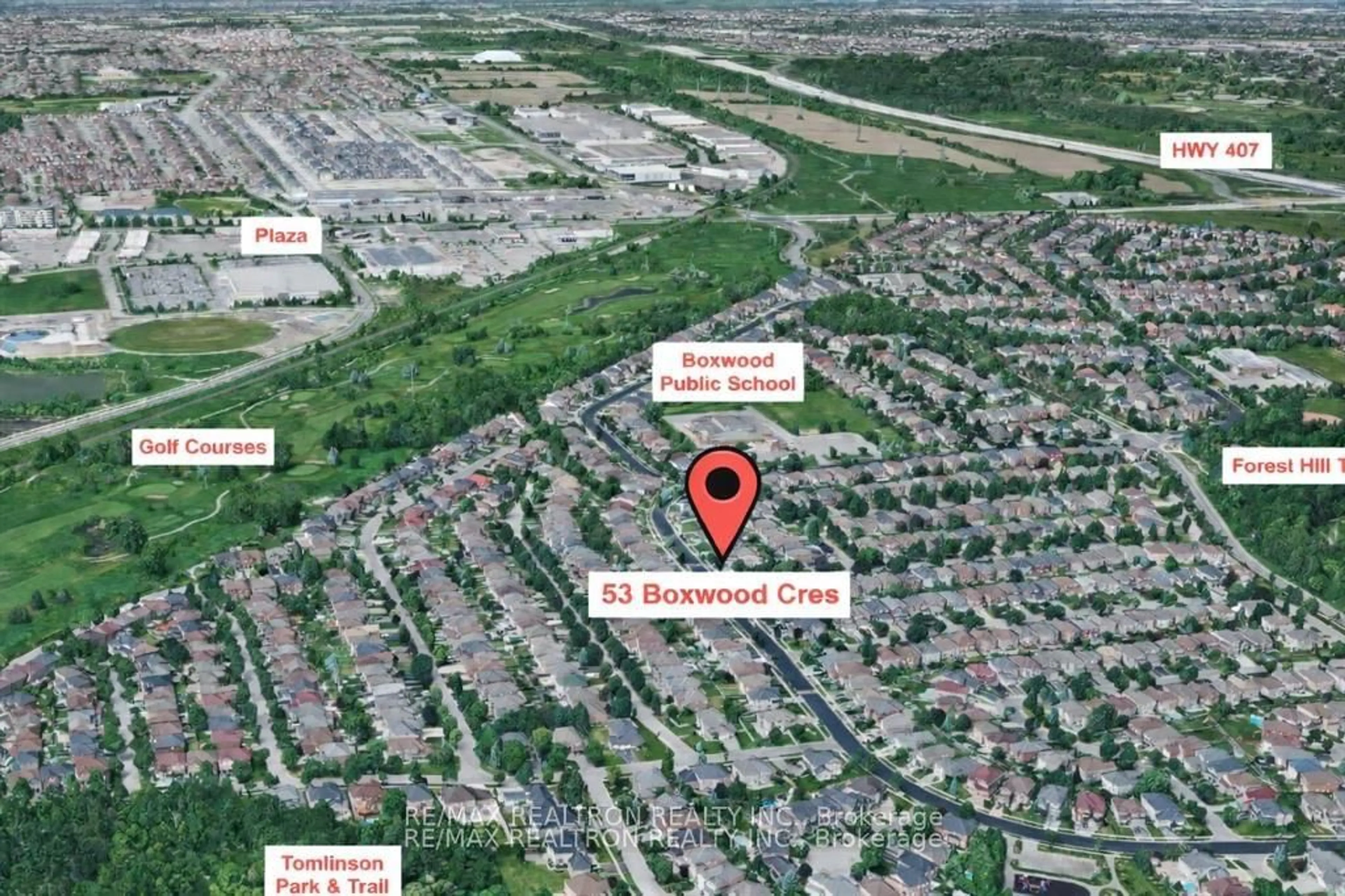 Picture of a map for 53 Boxwood Cres, Markham Ontario L3S 3P6
