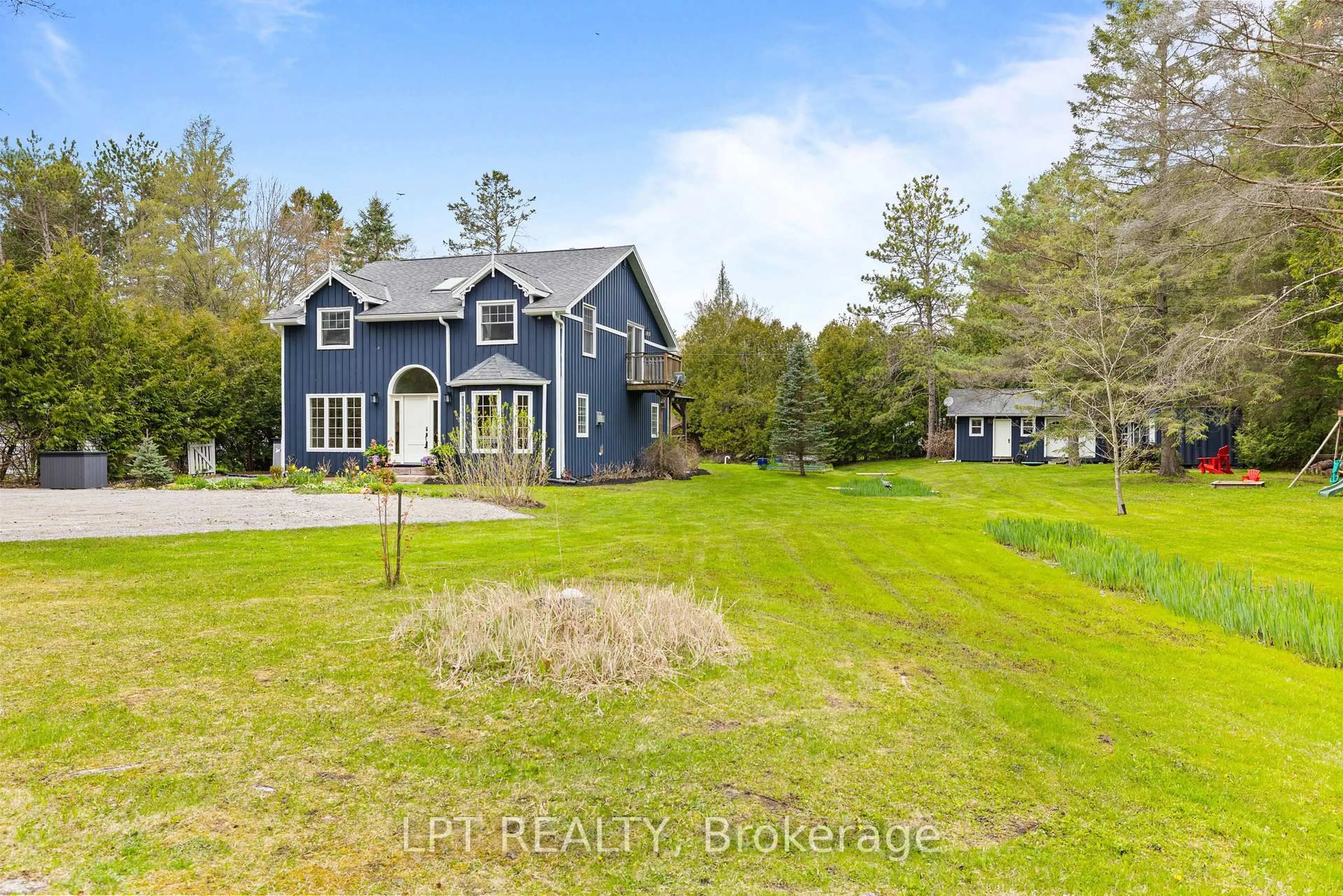 A pic from outside/outdoor area/front of a property/back of a property/a pic from drone, water/lake/river/ocean view for 26 Vambola Ave, Georgina Ontario L0E 1N0