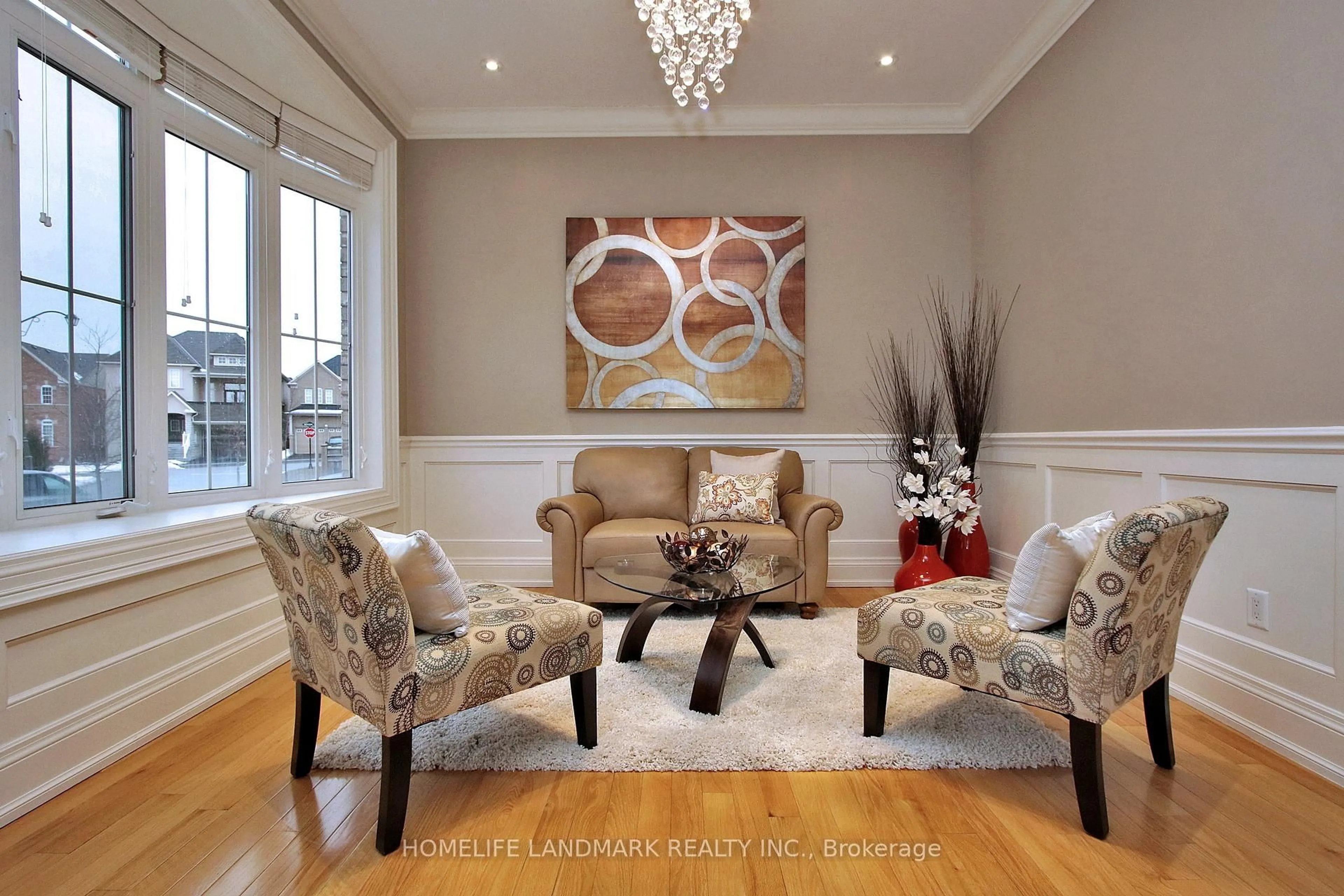 Living room with furniture, wood/laminate floor for 30 Valmont Ave, Richmond Hill Ontario L4E 0P8