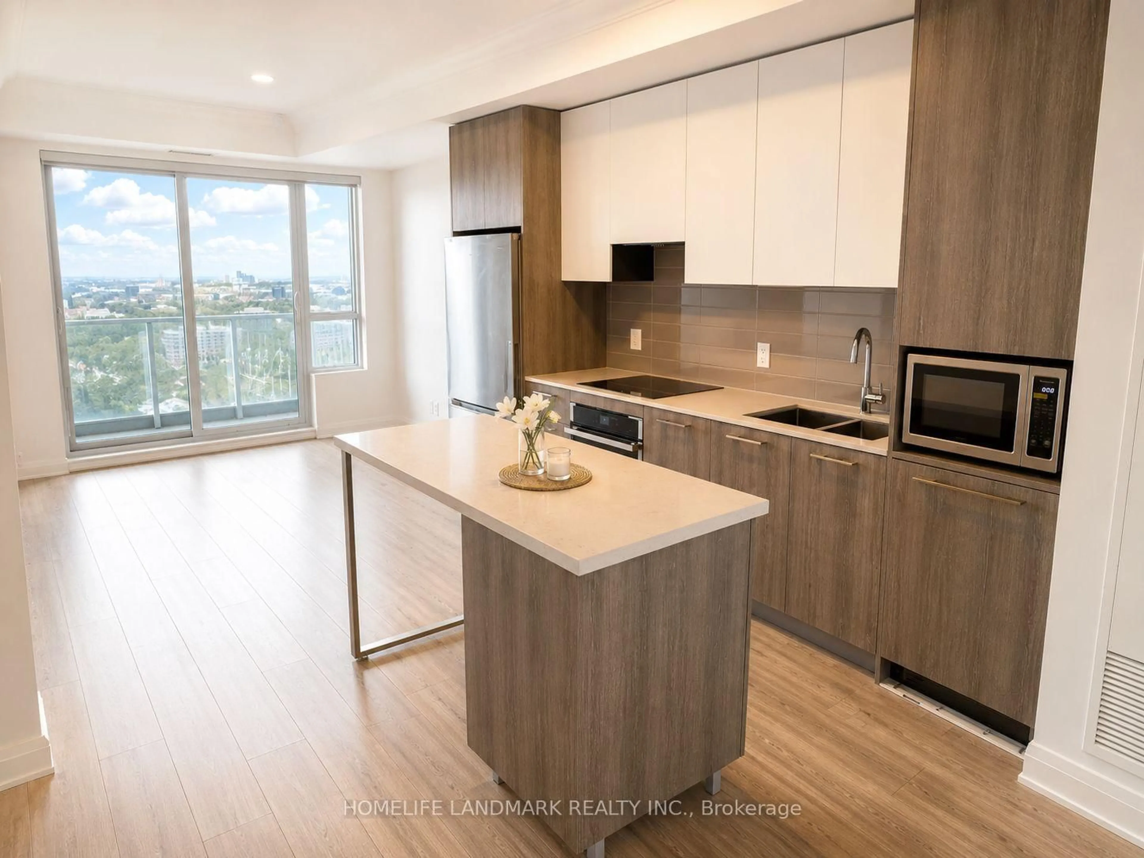 Open concept kitchen, wood/laminate floor for 8 WATER WALK Dr #3506, Markham Ontario L3R 6L4