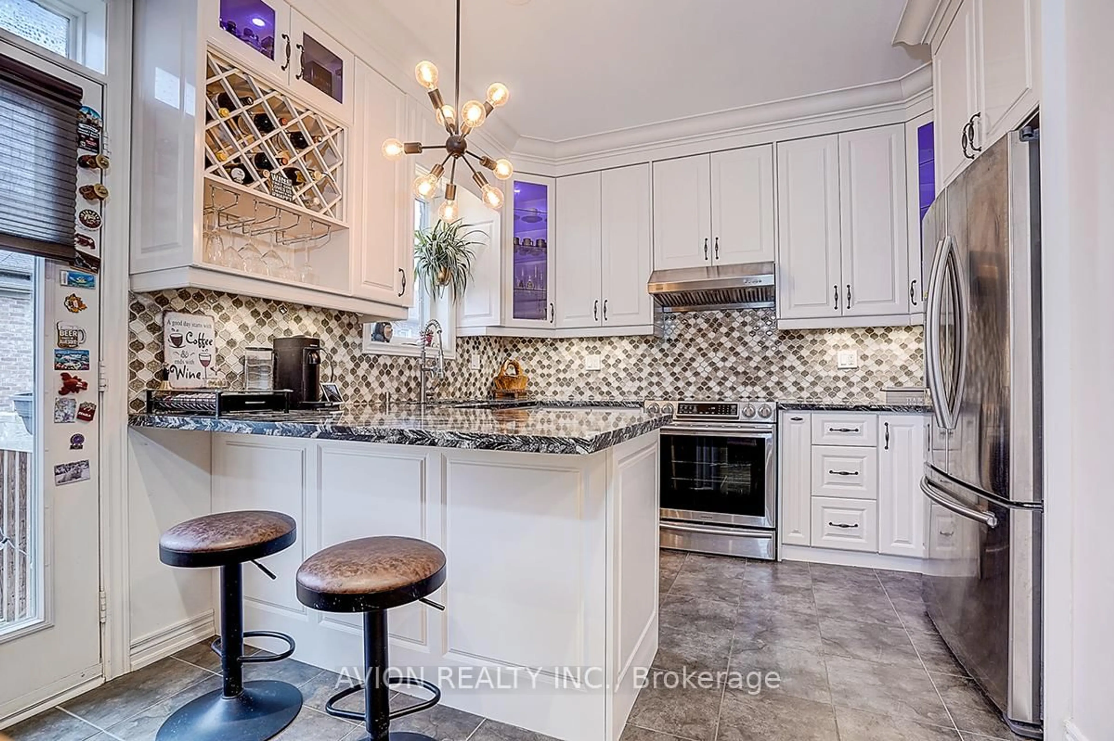 Contemporary kitchen, ceramic/tile floor for 24 Fanny Grove Way, Markham Ontario L6E 0T6