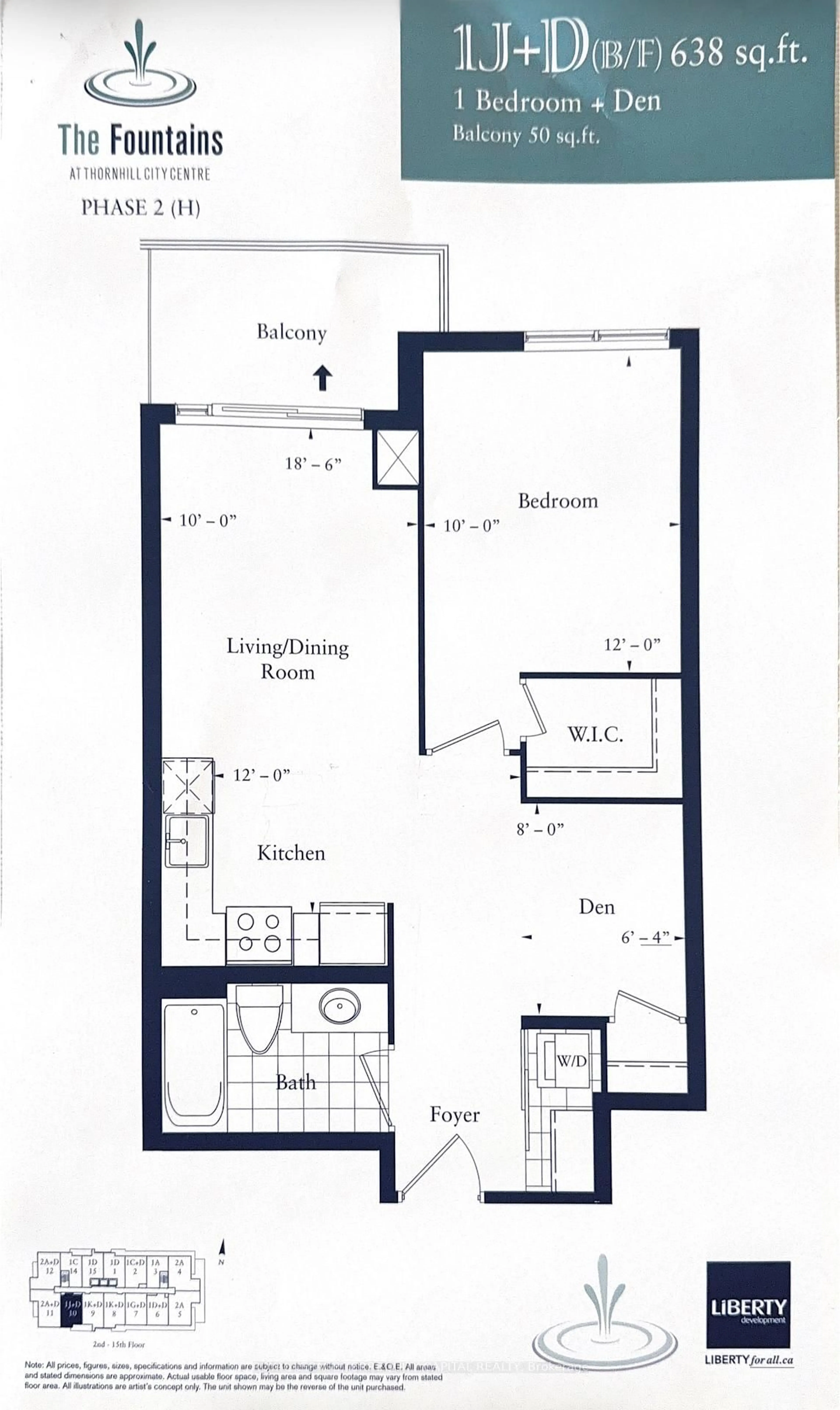 Floor plan for 85 North Park Rd #510, Vaughan Ontario L4J 0H9