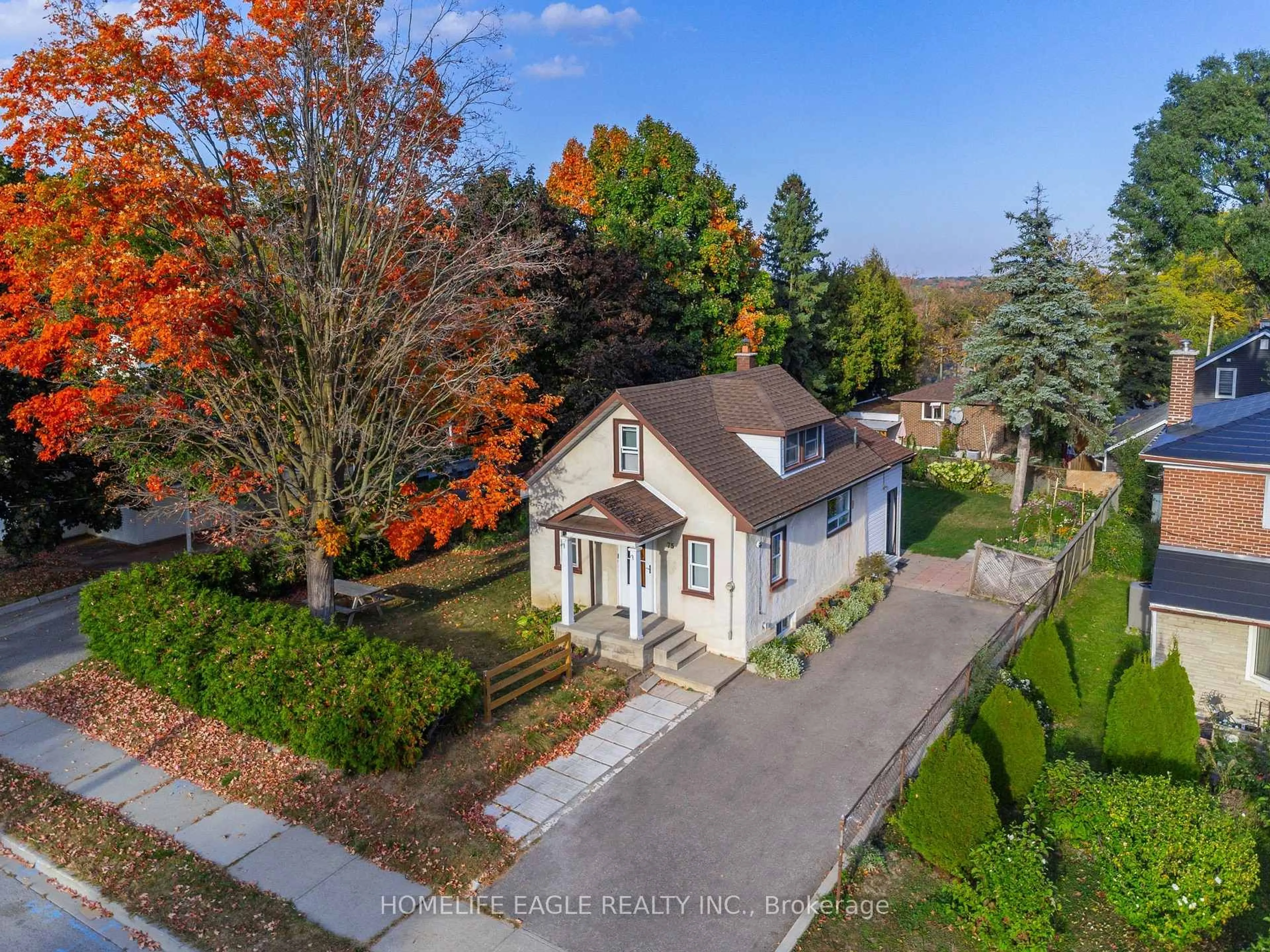 A pic from outside/outdoor area/front of a property/back of a property/a pic from drone, street for 75 Denne Blvd, Newmarket Ontario L3Y 4H5