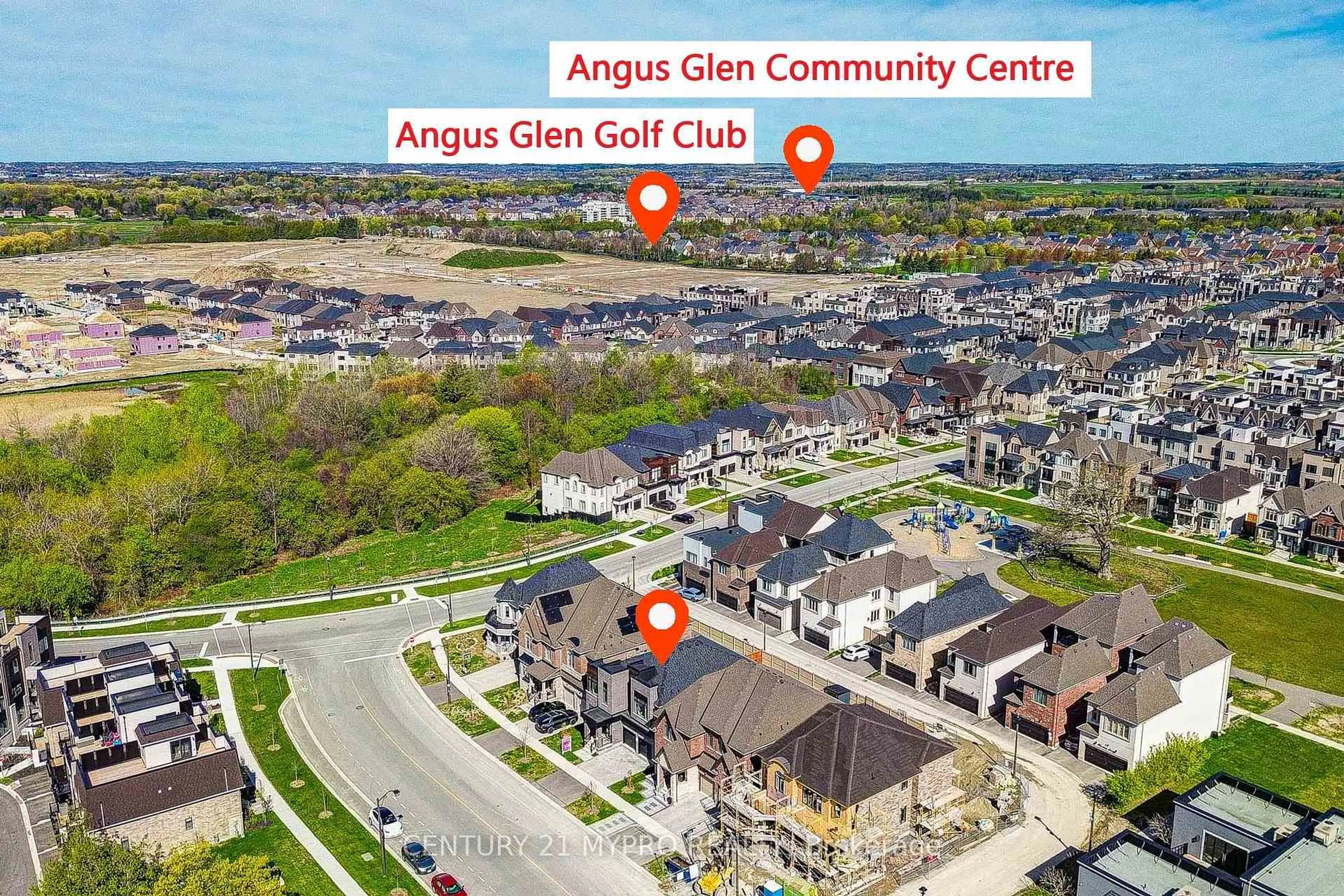 A pic from outside/outdoor area/front of a property/back of a property/a pic from drone, street for 12 Vanderbergh Ave, Markham Ontario L6C 3J2
