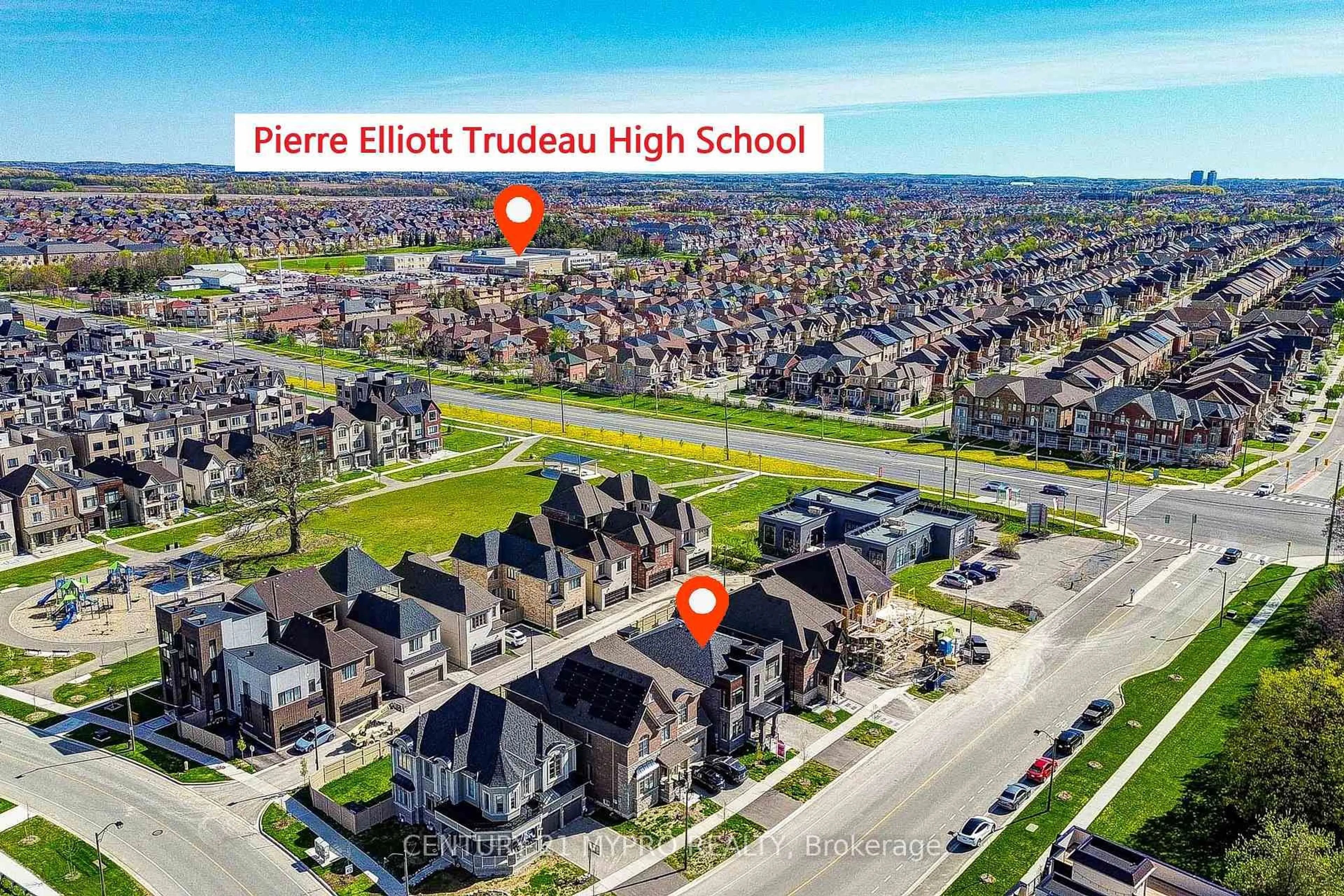 A pic from outside/outdoor area/front of a property/back of a property/a pic from drone, street for 12 Vanderbergh Ave, Markham Ontario L6C 3J2