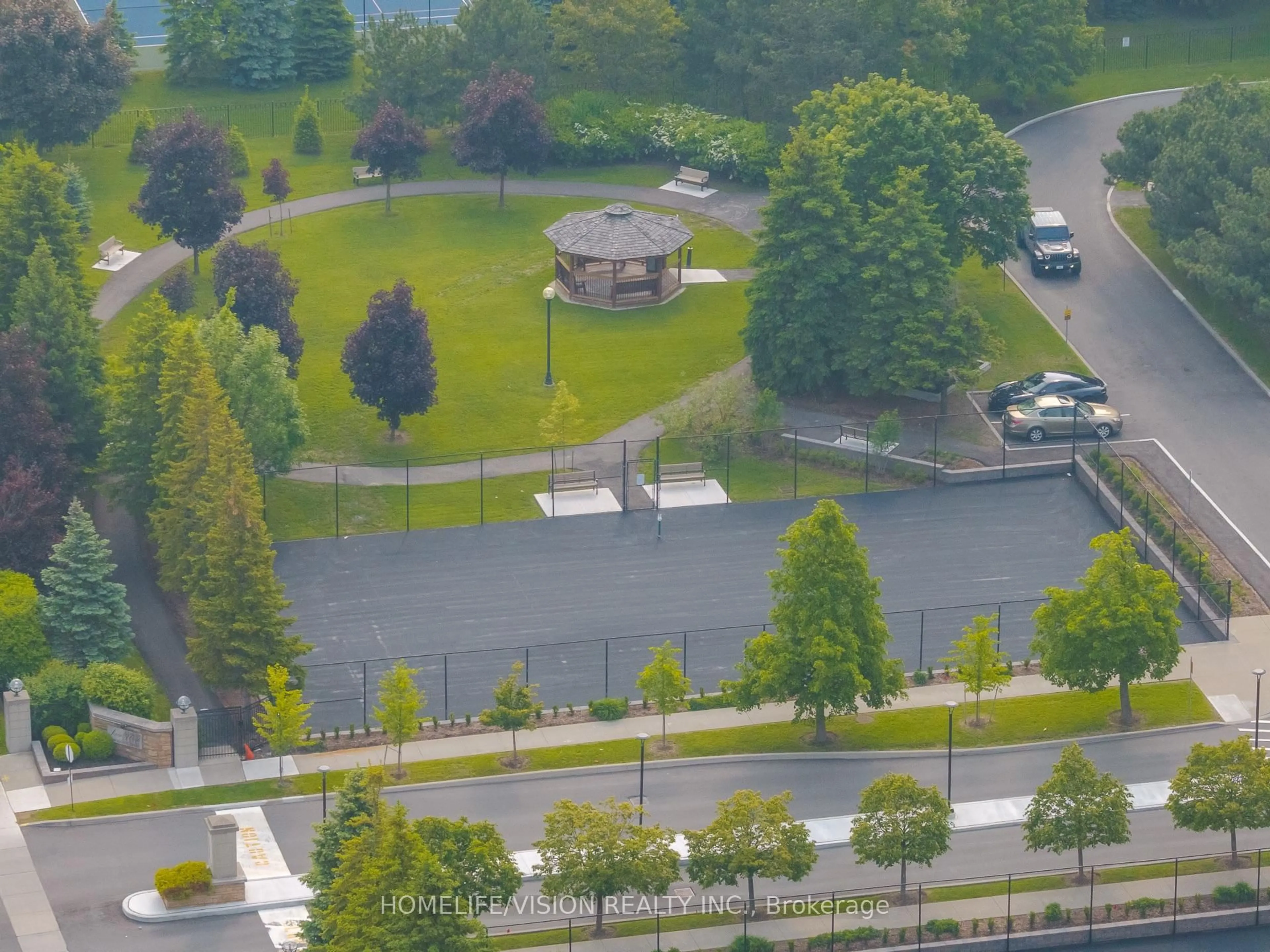 A pic from outside/outdoor area/front of a property/back of a property/a pic from drone, city buildings view from balcony for 7 Townsgate Dr #413, Vaughan Ontario L4J 7Z9