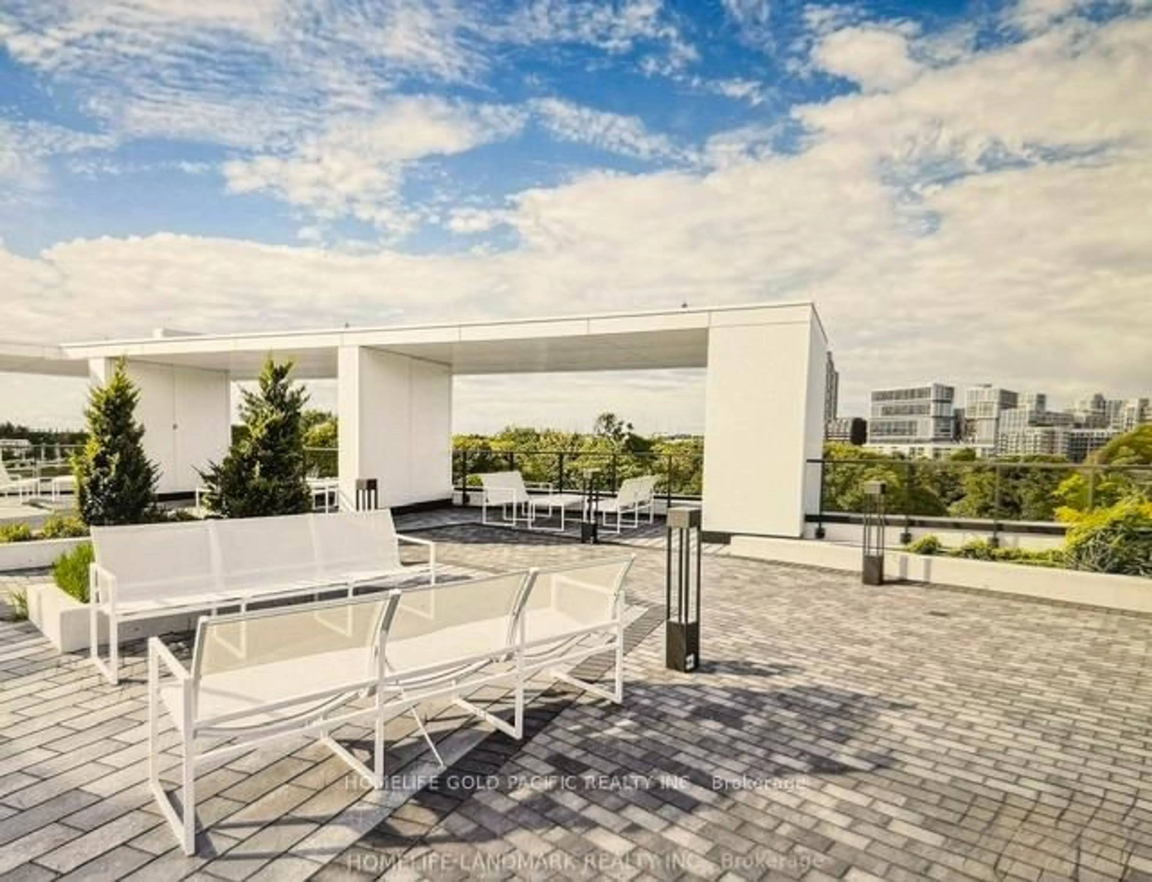 Patio, city buildings view from balcony for 38 Water Walk Dr #731, Markham Ontario L3R 6M8