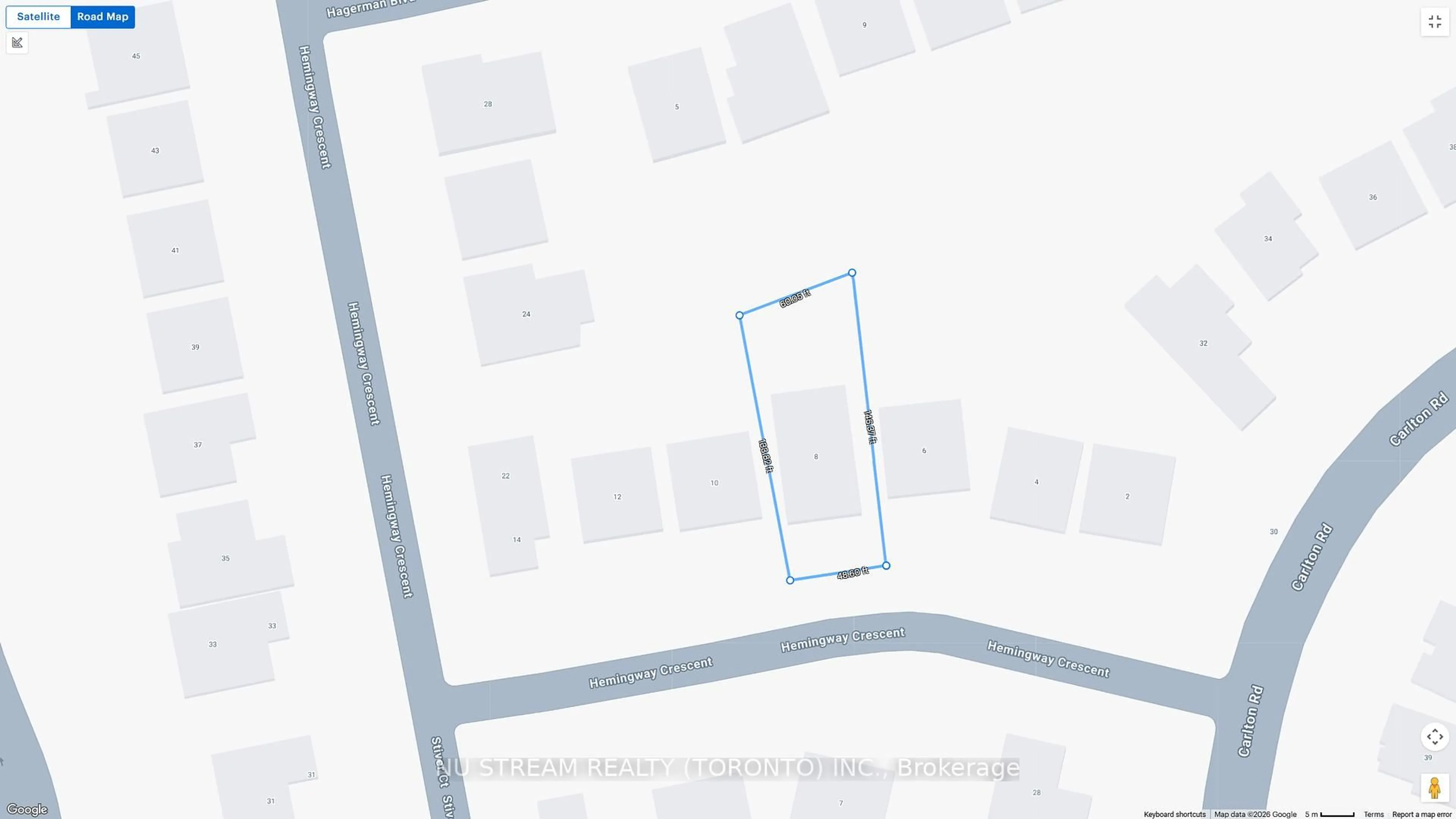 Picture of a map for 8 Hemingway Cres, Markham Ontario L3R 2A4