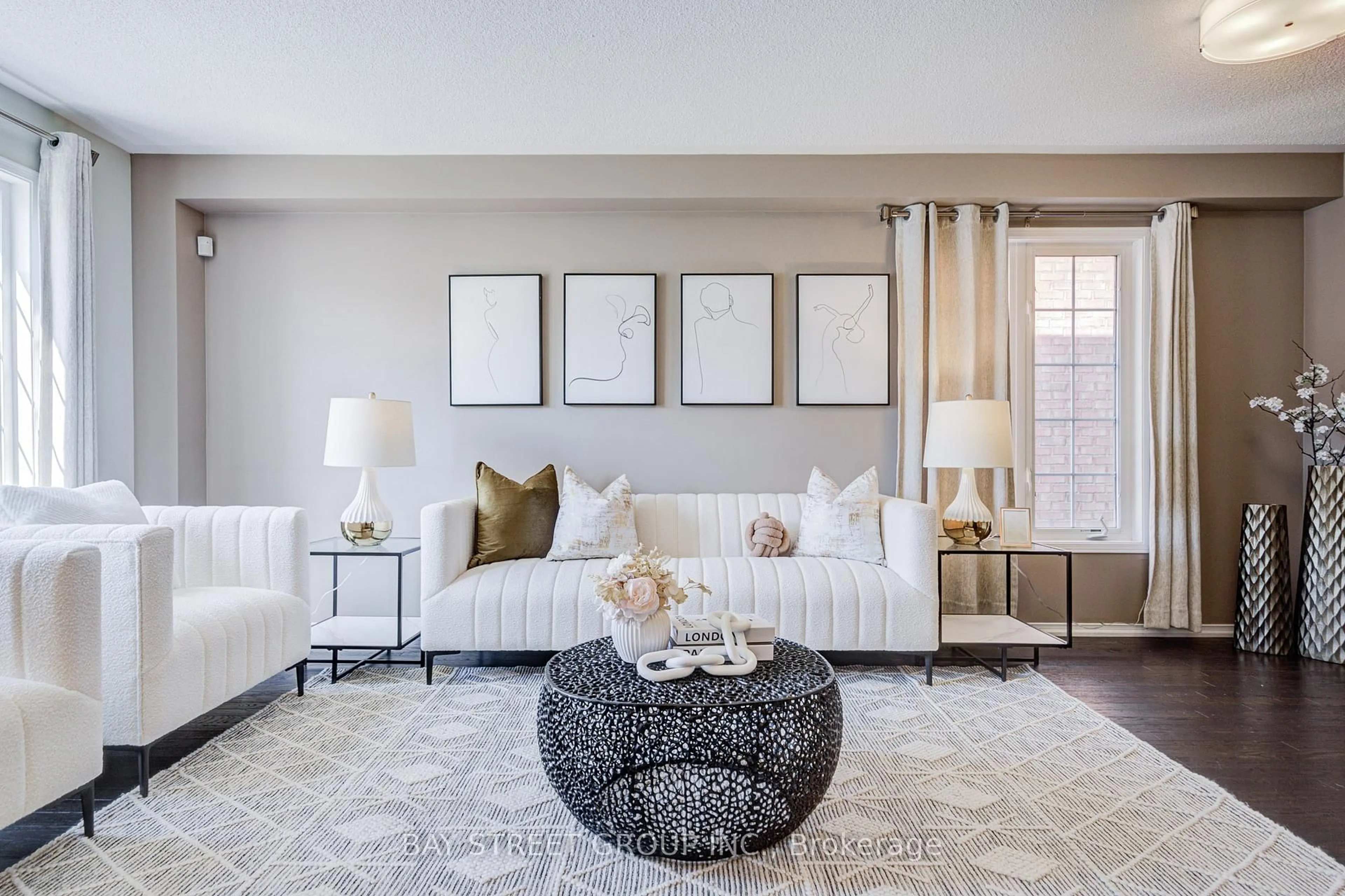 Living room with furniture, carpet floor for 714 Castlemore Ave, Markham Ontario L6E 1M9