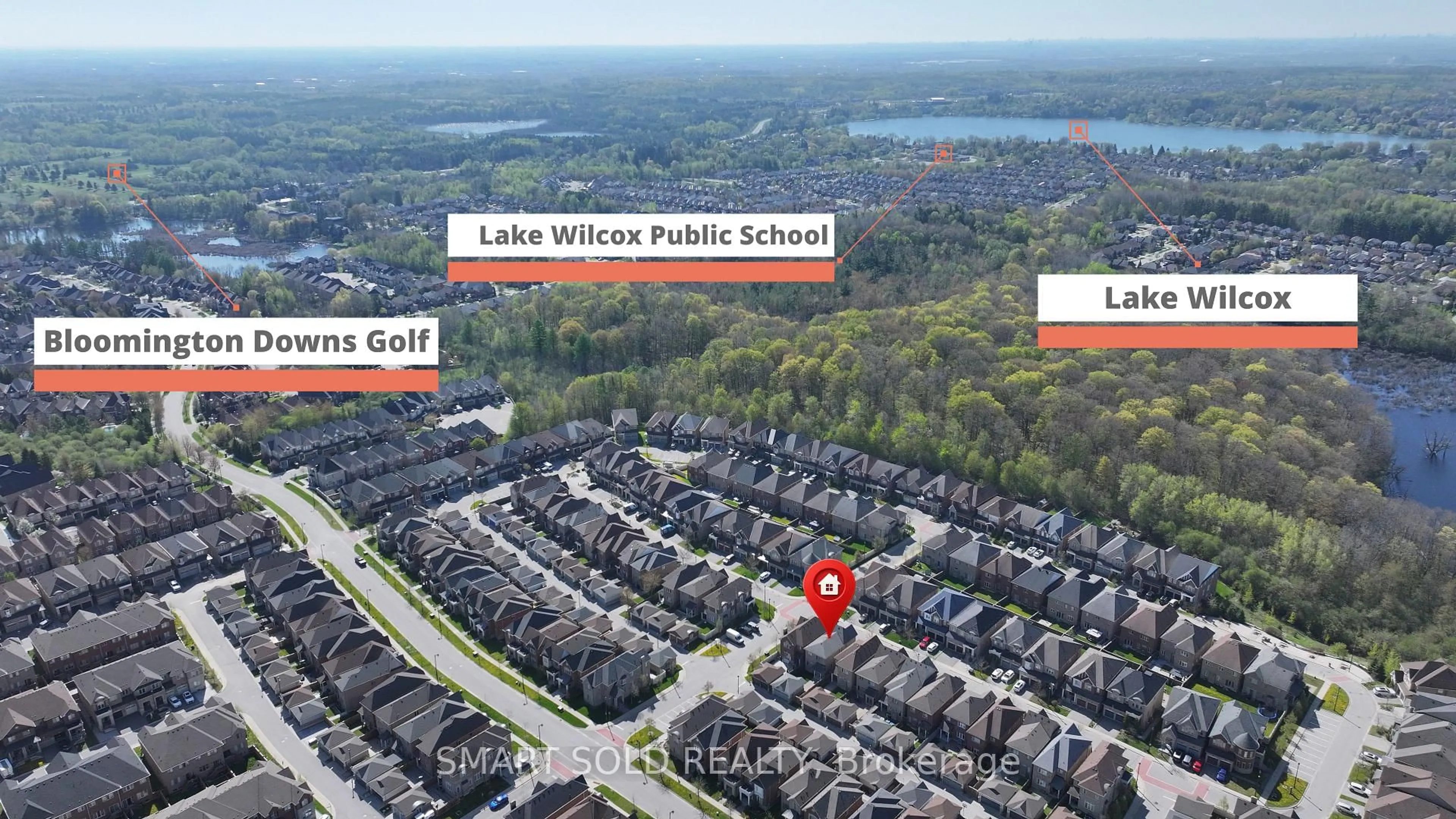 A pic from outside/outdoor area/front of a property/back of a property/a pic from drone, water/lake/river/ocean view for 22 Mayapple Lane, Richmond Hill Ontario L4E 1B8