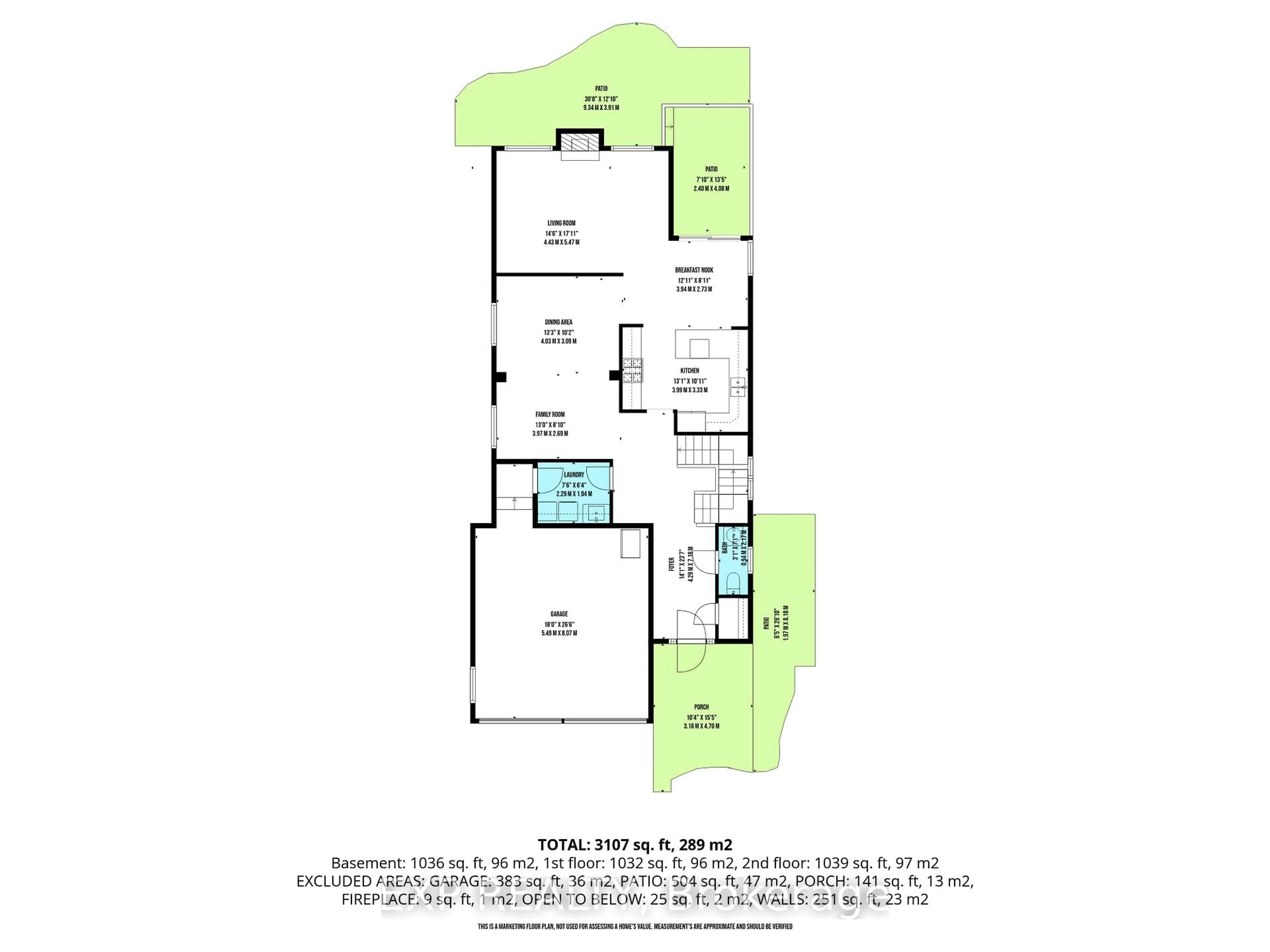Floor plan for 15 Green Darner Tr, Bradford West Gwillimbury Ontario L3Z 0M1