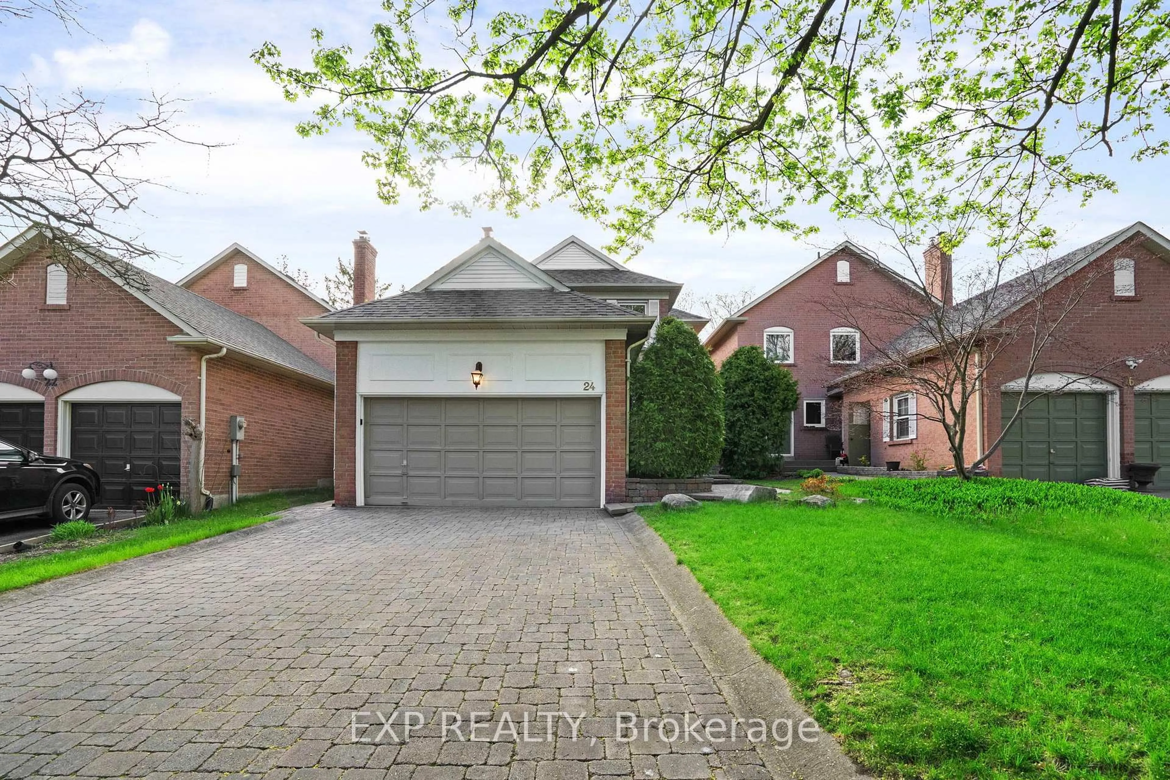 Home with brick exterior material, street for 24 Juniper Cres, Markham Ontario L3R 3Z7