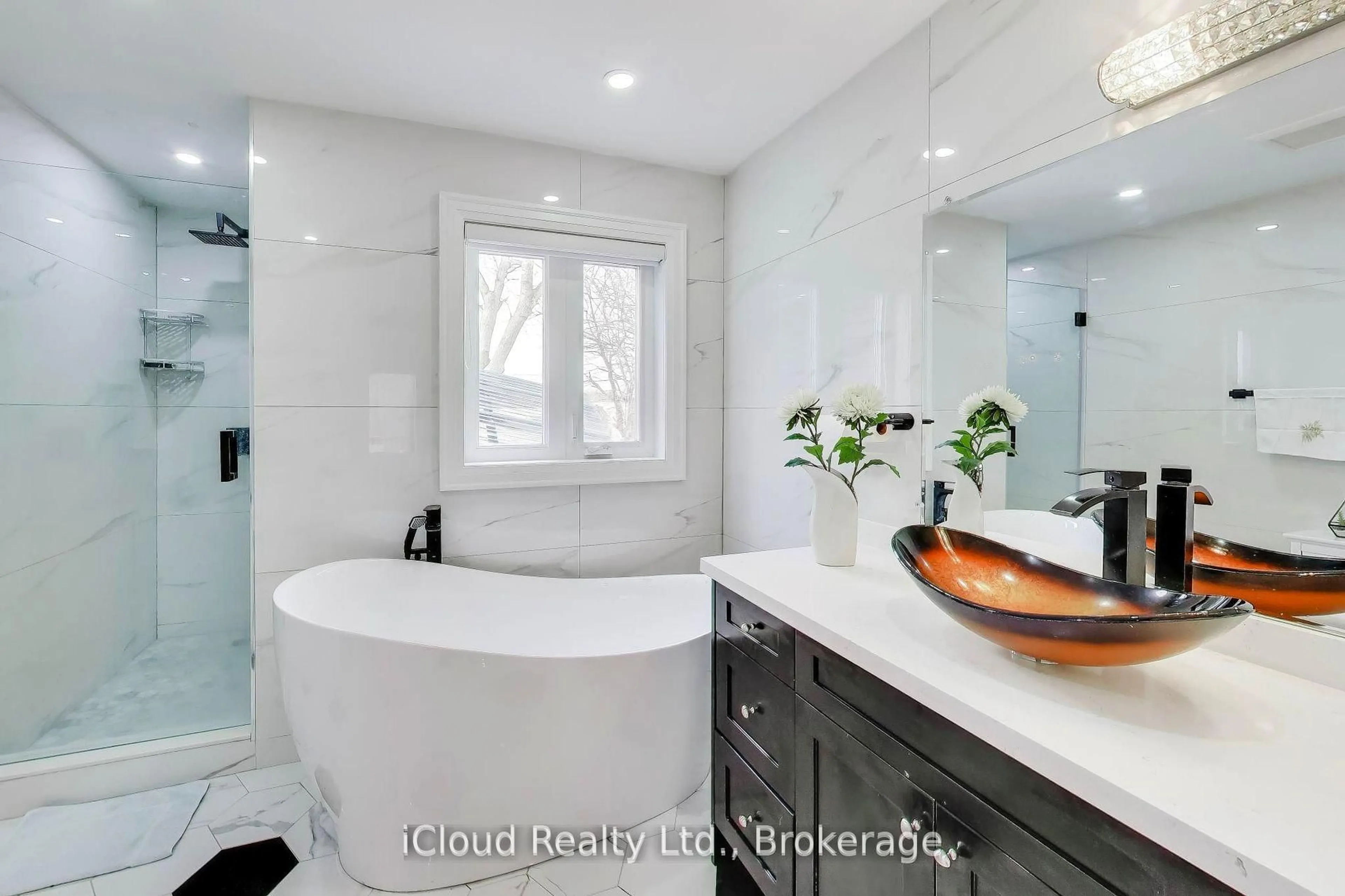 Contemporary bathroom, ceramic/tile floor for 16175 Jane St, King Ontario L7B 0G3
