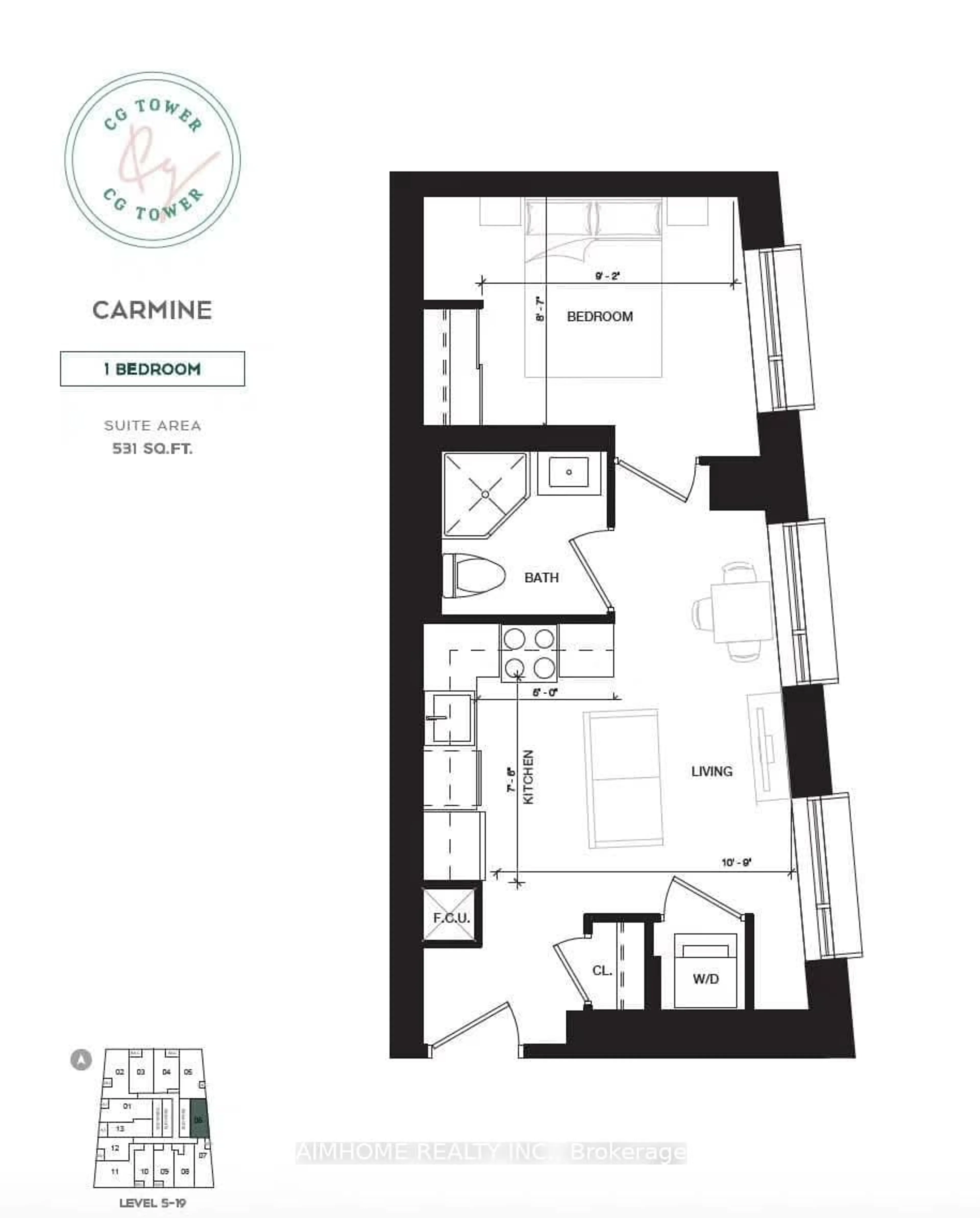 Floor plan for 2920 HIGHWAY 7 Rd #1606, Vaughan Ontario L4K 0P4