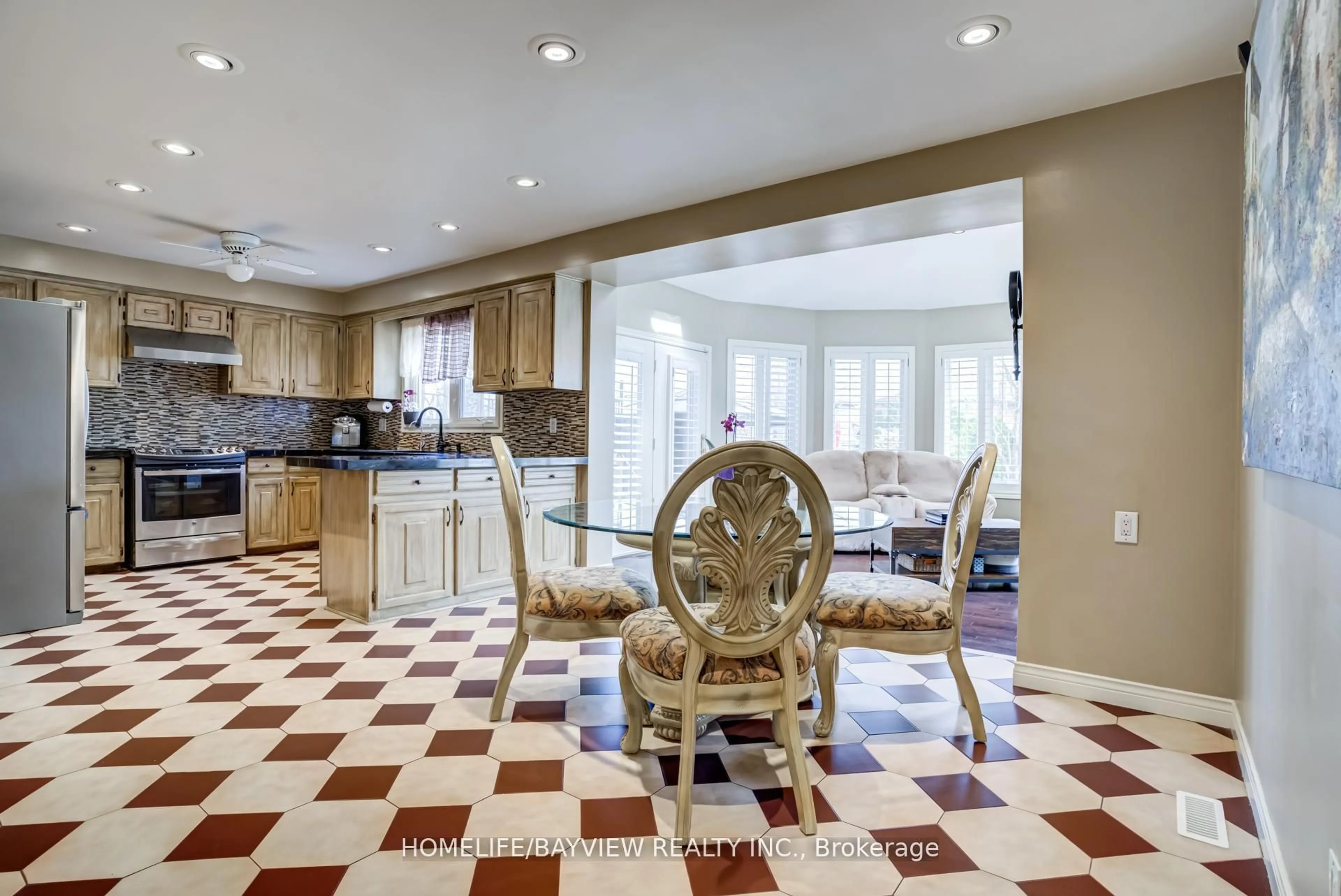 Open concept kitchen, ceramic/tile floor for 54 Airdrie Dr, Vaughan Ontario L4L 1C6