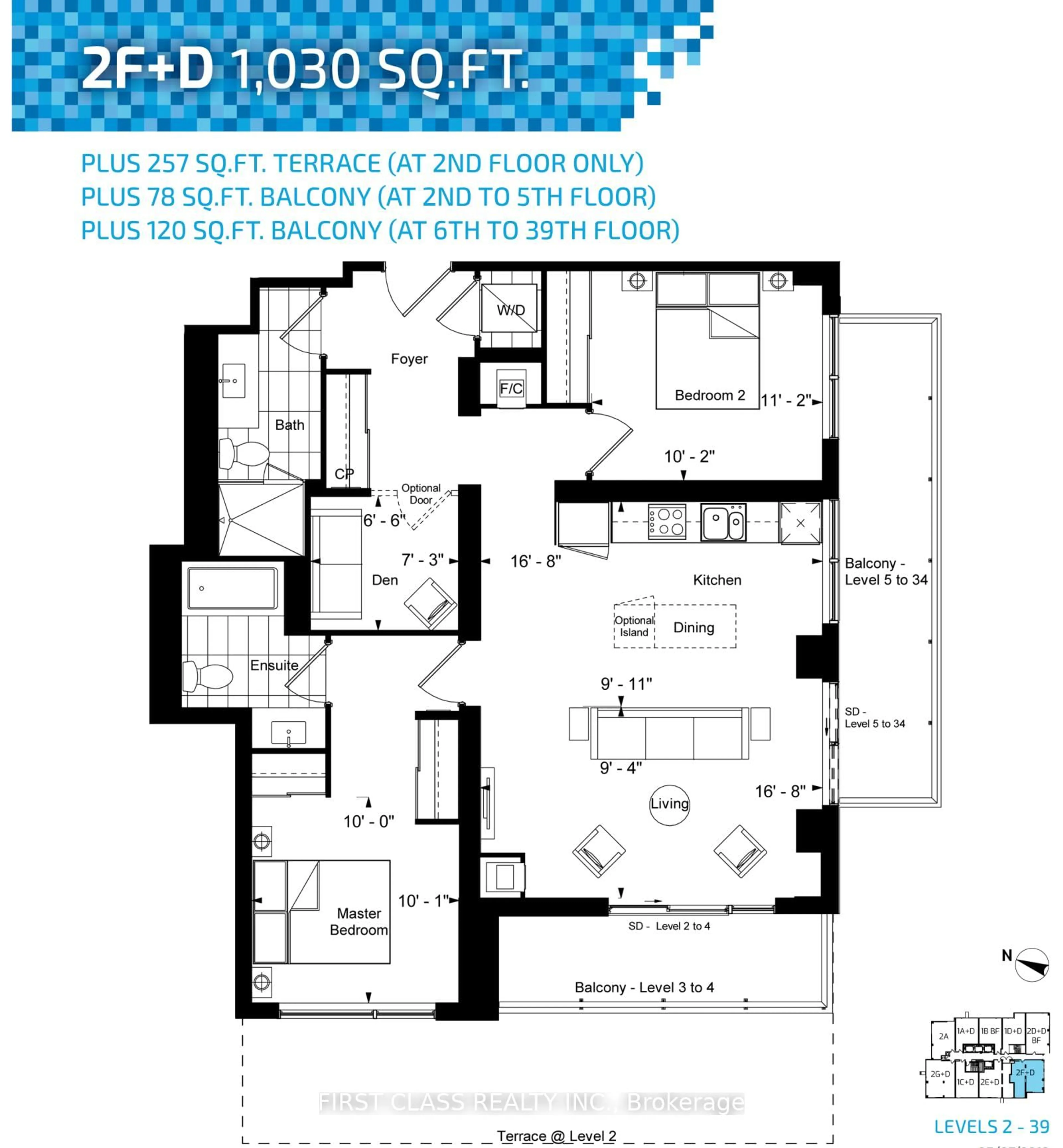 Floor plan for 18 Water Walk Dr #2805, Markham Ontario L3R 6L5