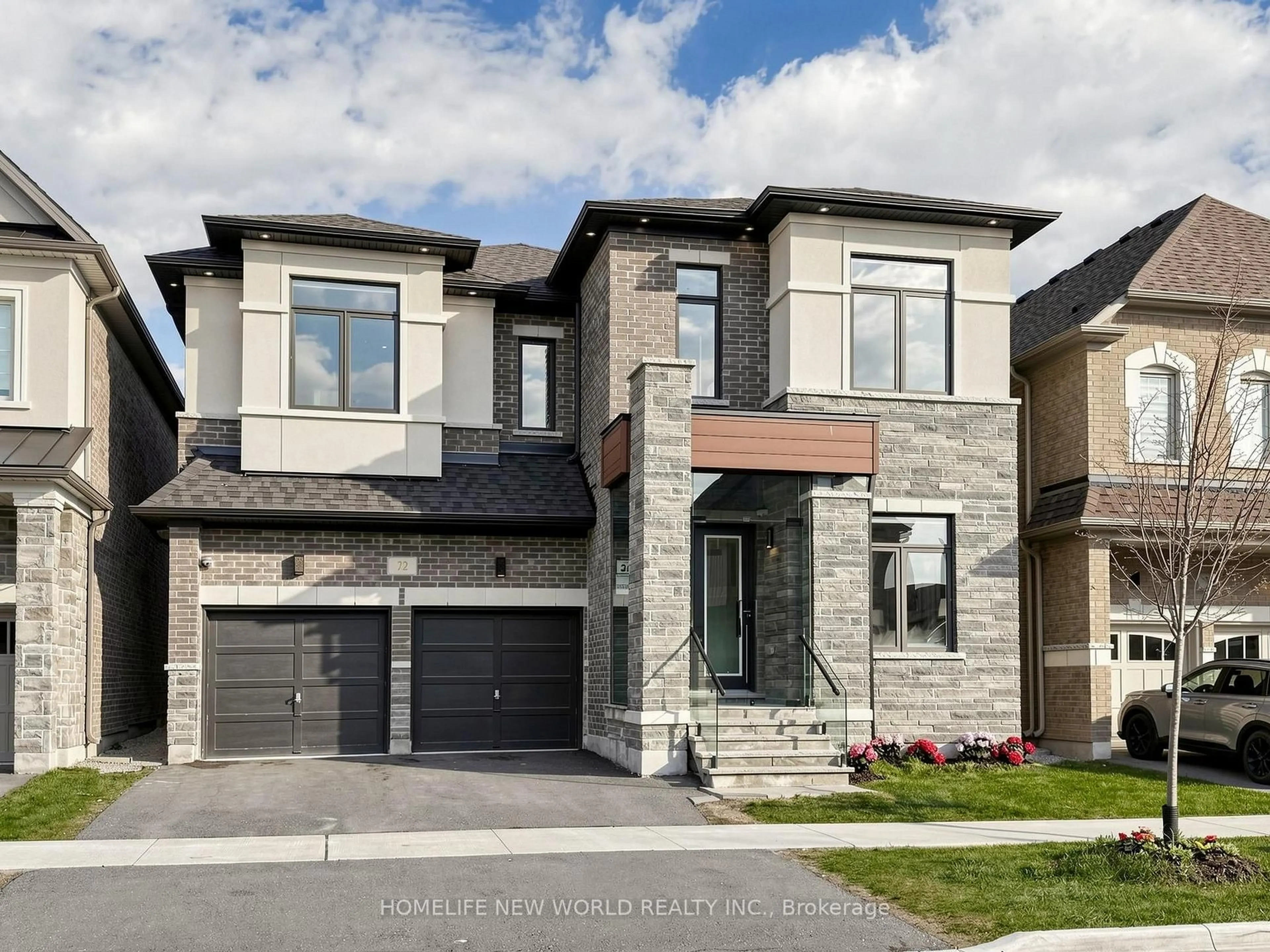 Home with brick exterior material, street for 72 Crofting Cres, Markham Ontario L6E 0W1