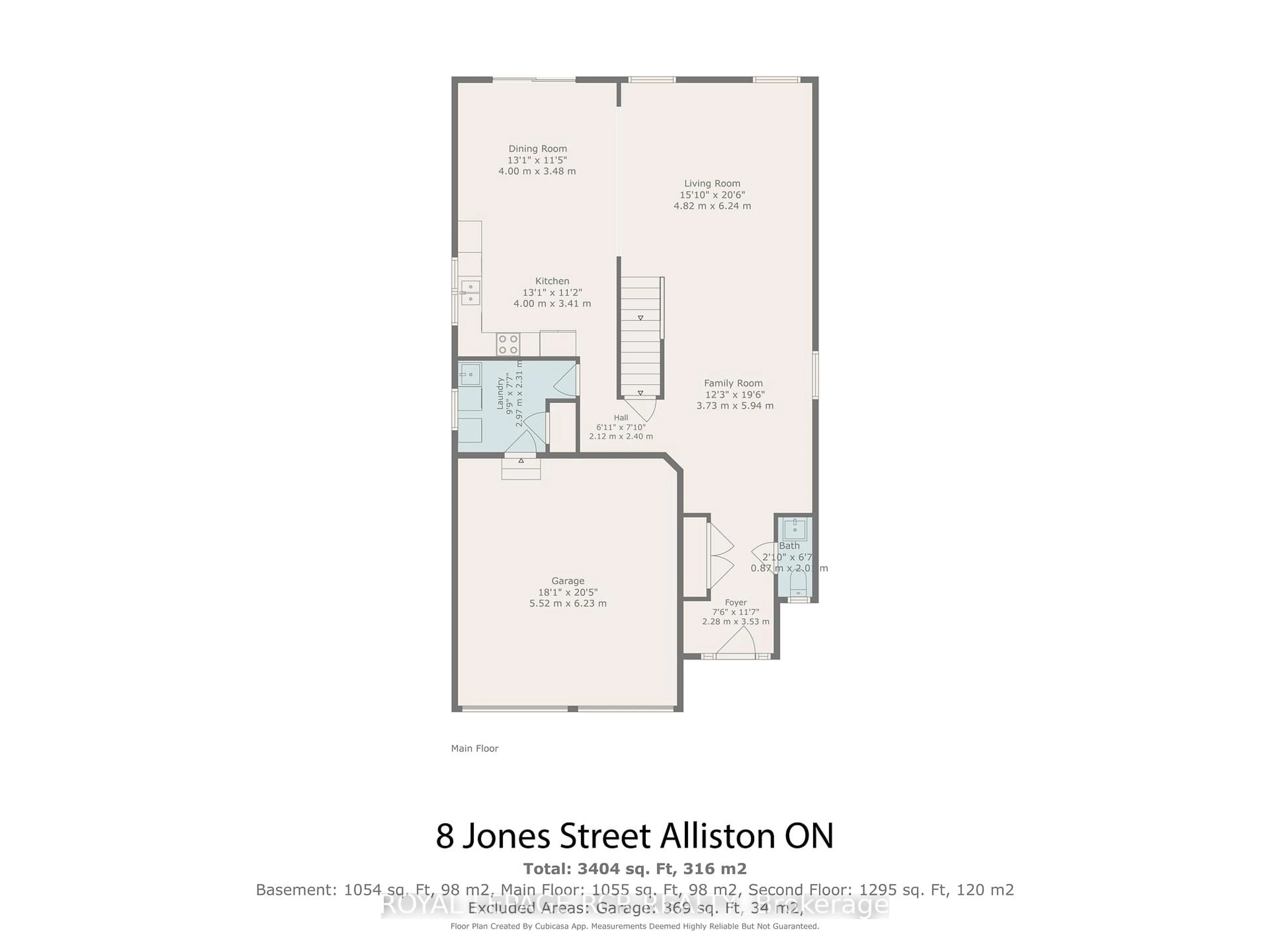 Floor plan for 8 Jones St, New Tecumseth Ontario L9R 0C1