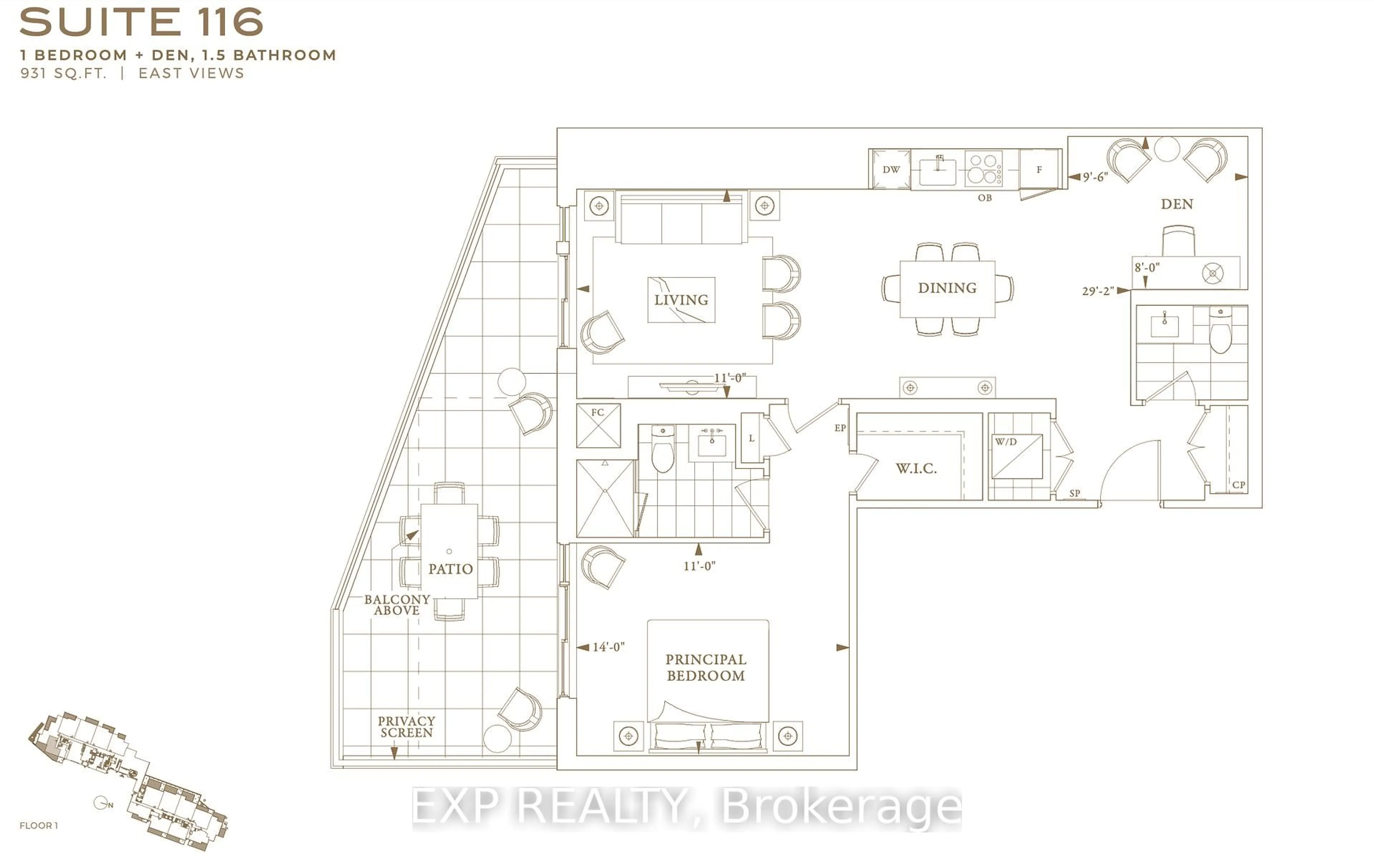 Floor plan for 399 Royal Orchard Blvd #116, Markham Ontario L3T 0H3