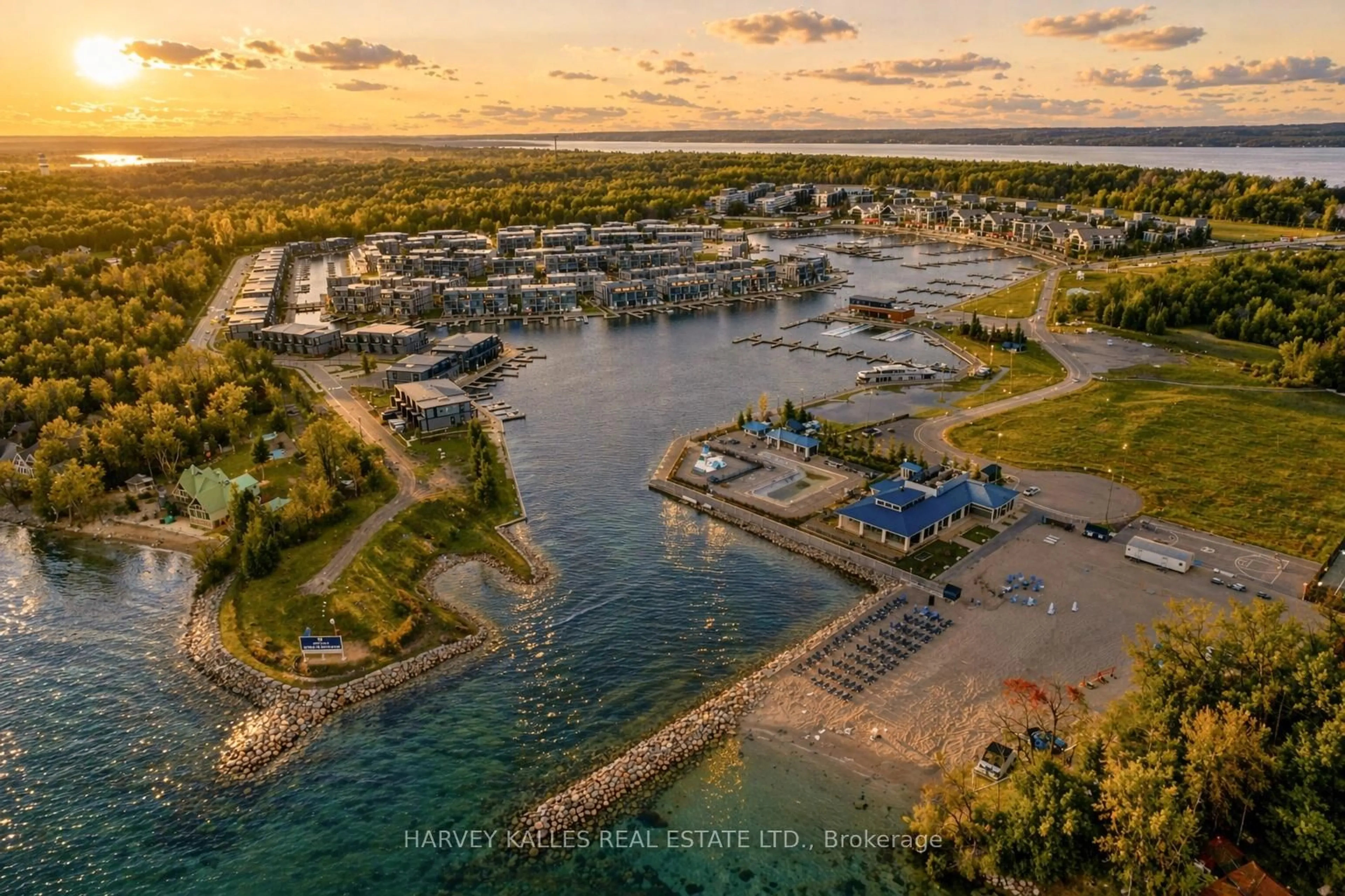 A pic from outside/outdoor area/front of a property/back of a property/a pic from drone, water/lake/river/ocean view for 333 Sunseeker Ave #303, Innisfil Ontario L9S 0M7