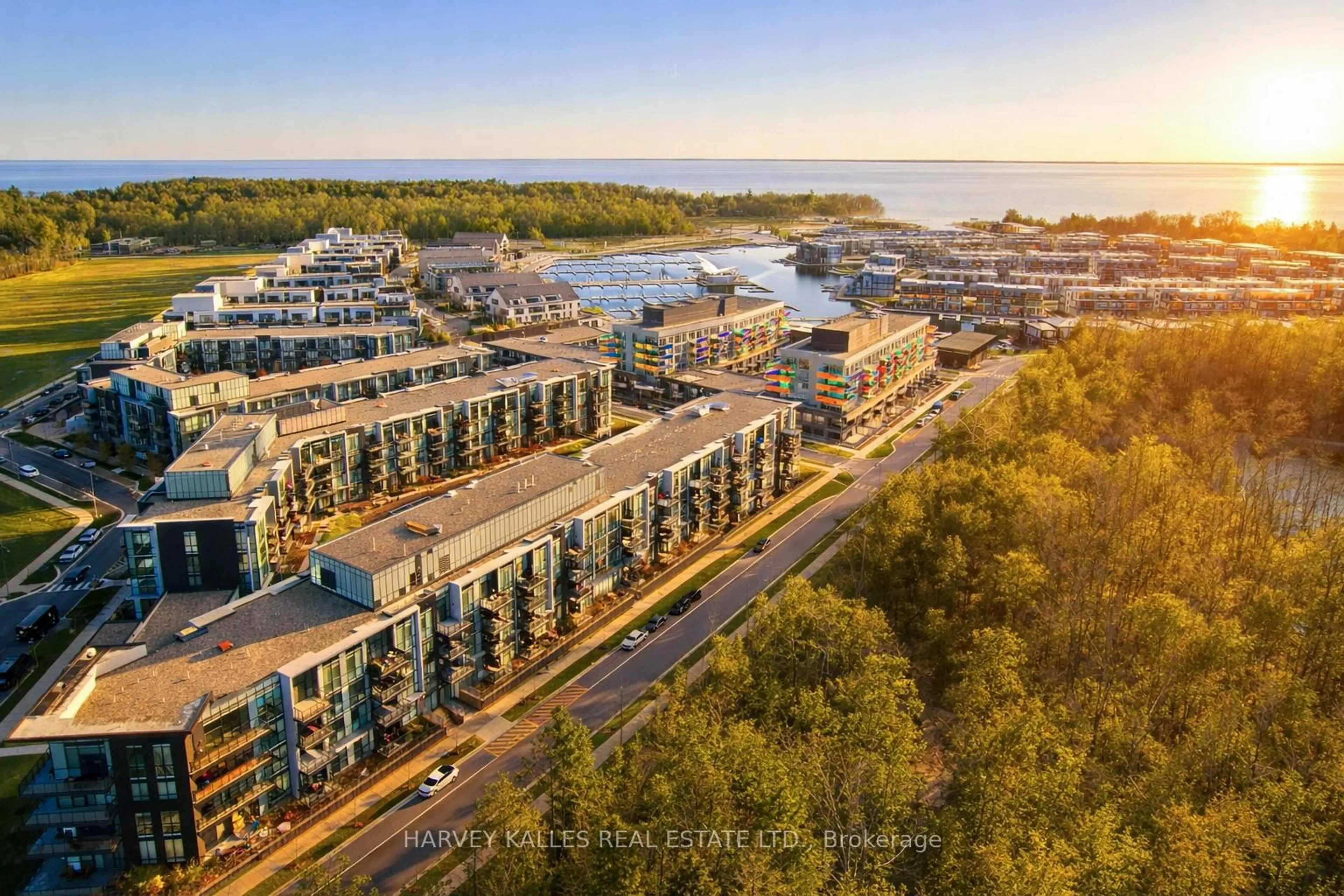 A pic from outside/outdoor area/front of a property/back of a property/a pic from drone, water/lake/river/ocean view for 333 Sunseeker Ave #303, Innisfil Ontario L9S 0M7