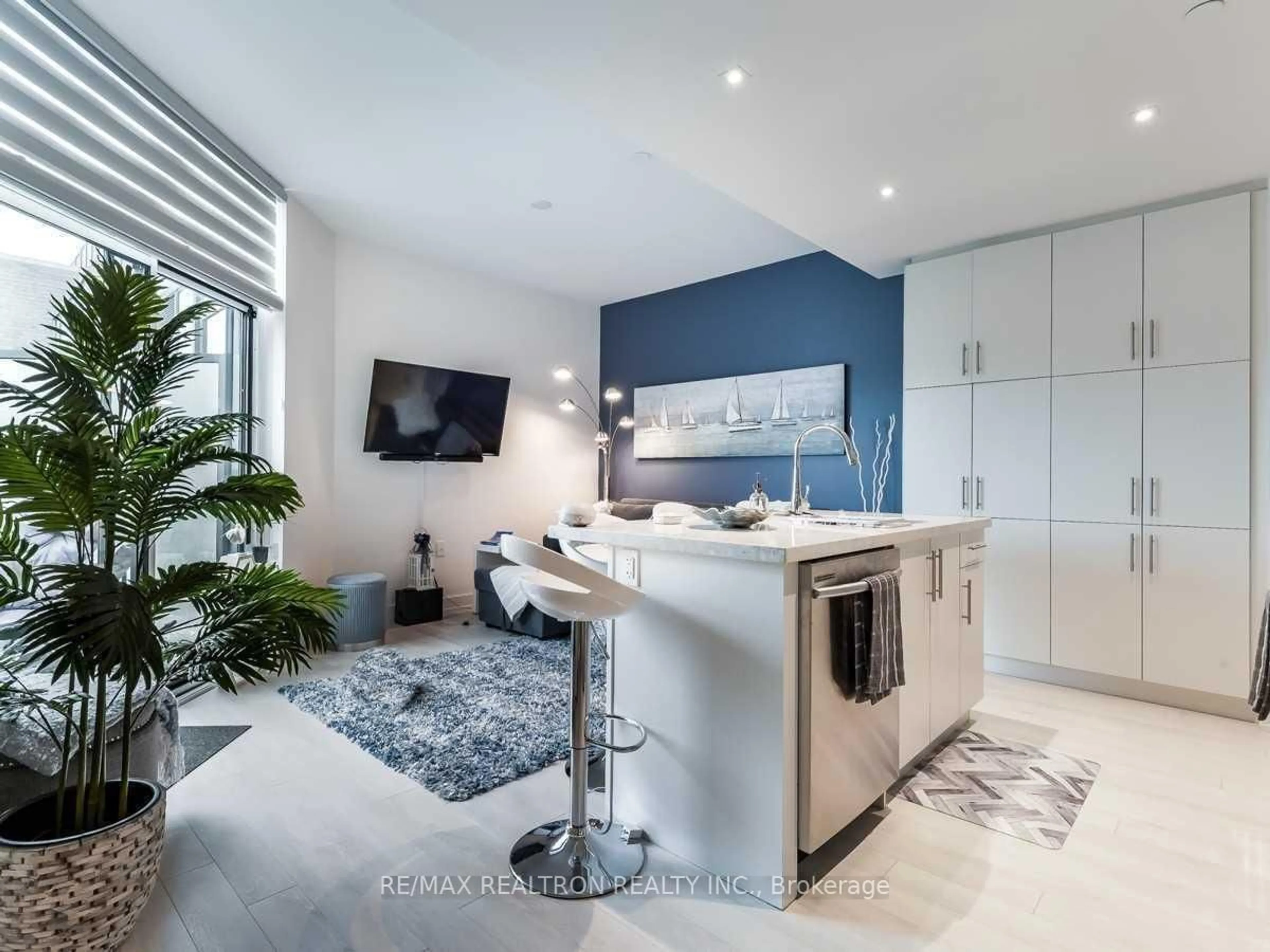 Contemporary kitchen, ceramic/tile floor for 375 Sea Ray Ave #424, Innisfil Ontario L9S 0N9