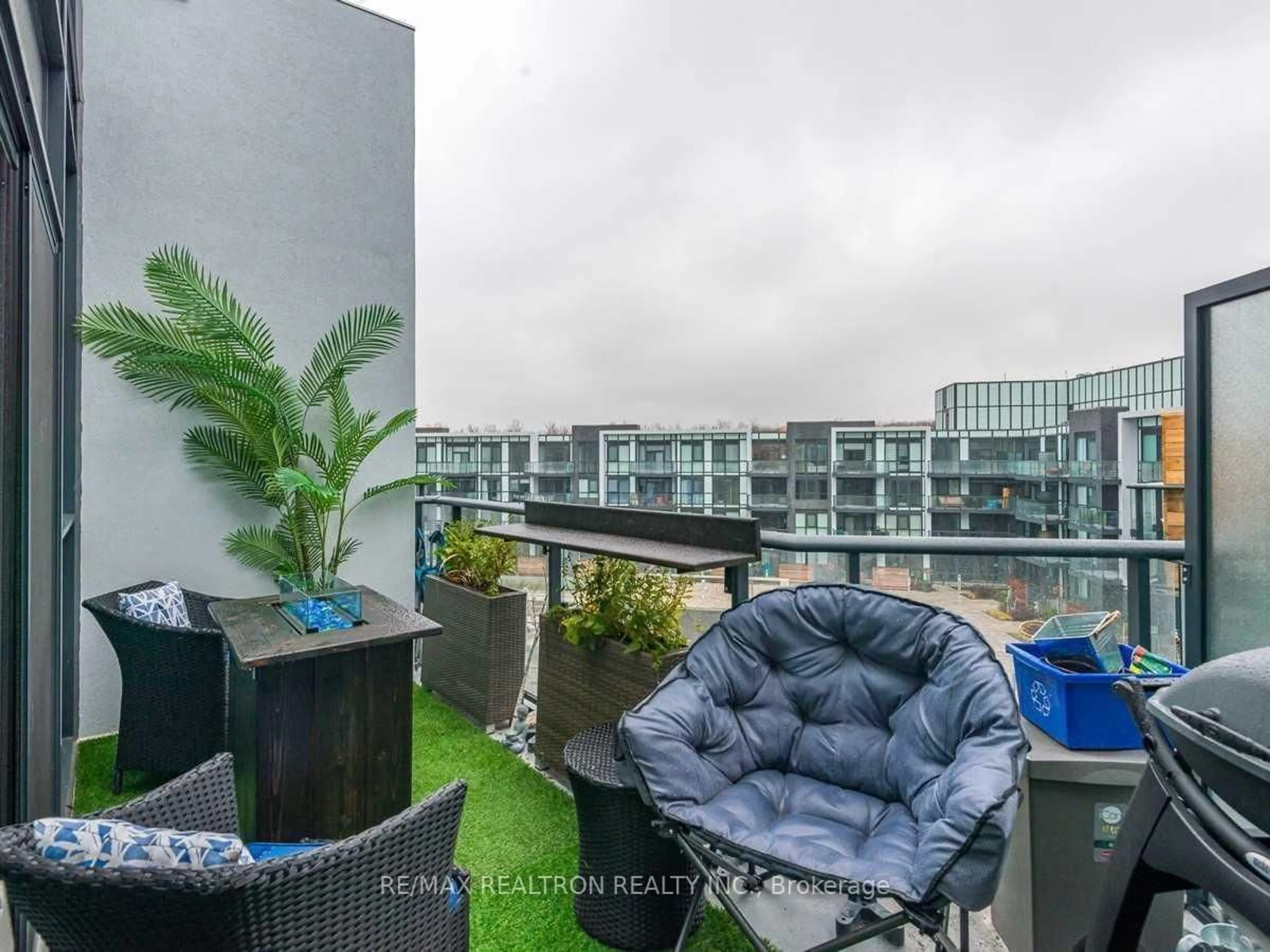 Patio, city buildings view from balcony for 375 Sea Ray Ave #424, Innisfil Ontario L9S 0N9