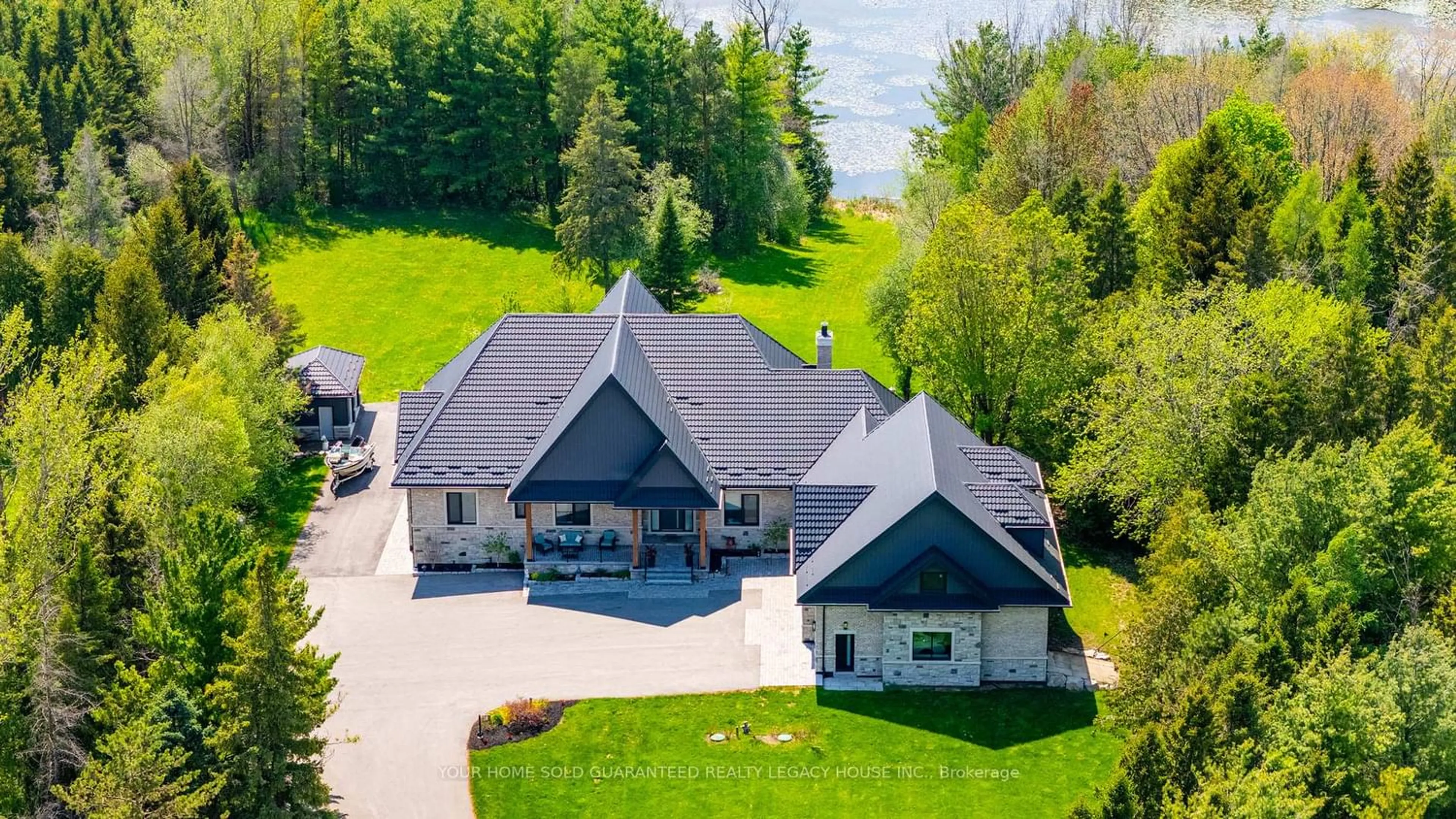 A pic from outside/outdoor area/front of a property/back of a property/a pic from drone, water/lake/river/ocean view for 15670 10th Concession Rd, King Ontario L0G 1T0