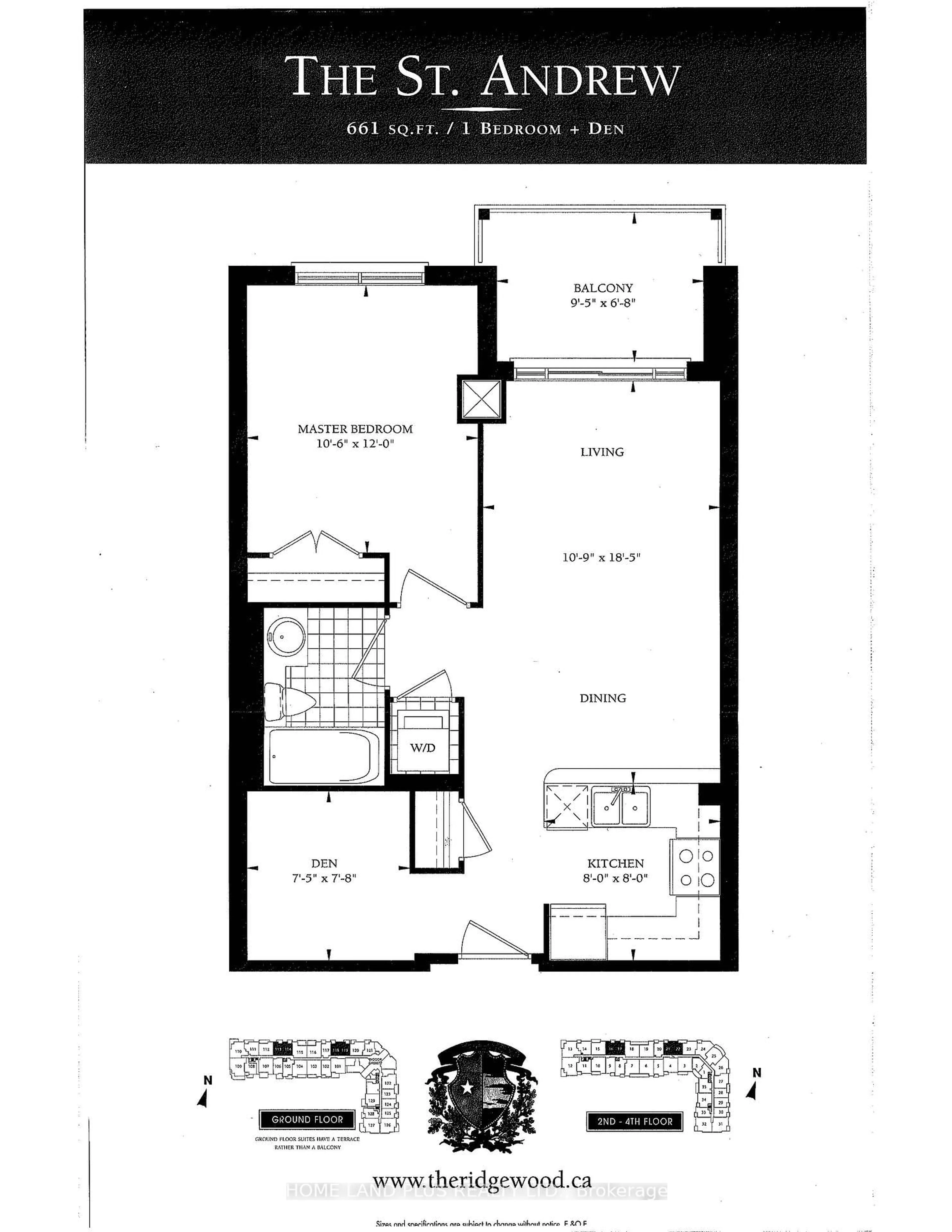 Floor plan for 180 John West Way #422, Aurora Ontario L4G 0R3