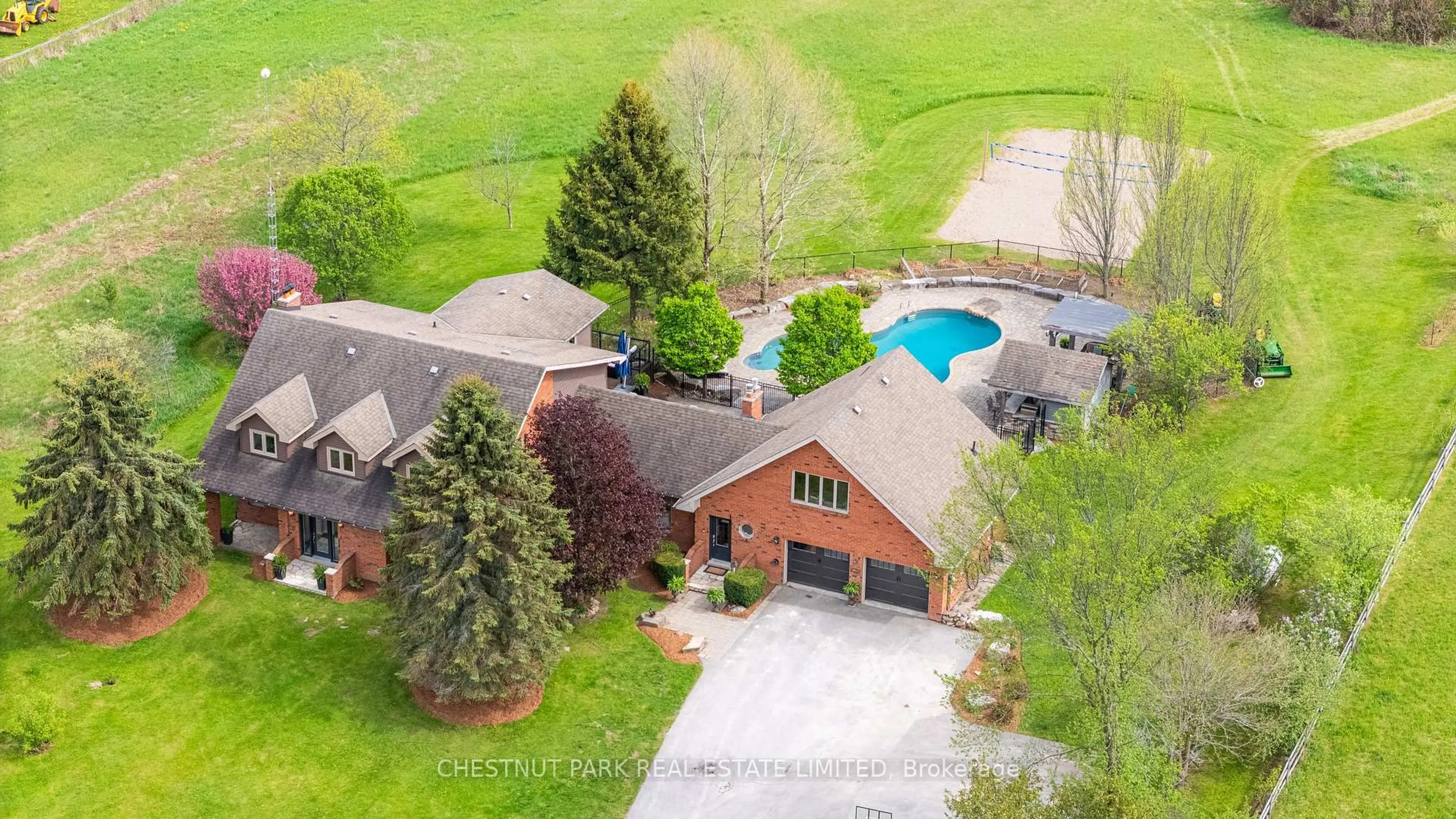 A pic from outside/outdoor area/front of a property/back of a property/a pic from drone, water/lake/river/ocean view for 7995 19th Sdrd, King Ontario L0G 1T0