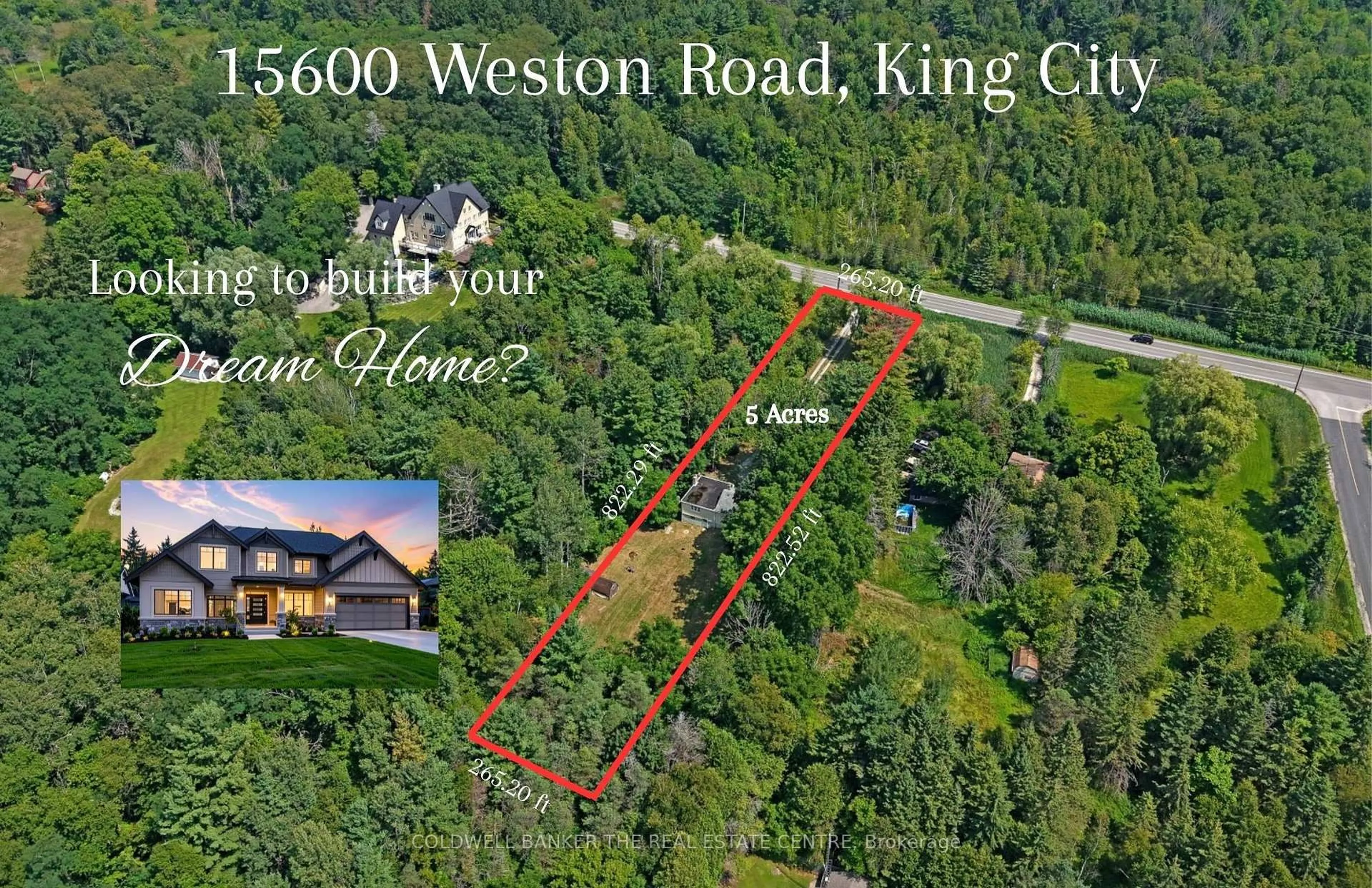A pic from outside/outdoor area/front of a property/back of a property/a pic from drone, water/lake/river/ocean view for 15600 Weston Rd, King Ontario L7B 0L1