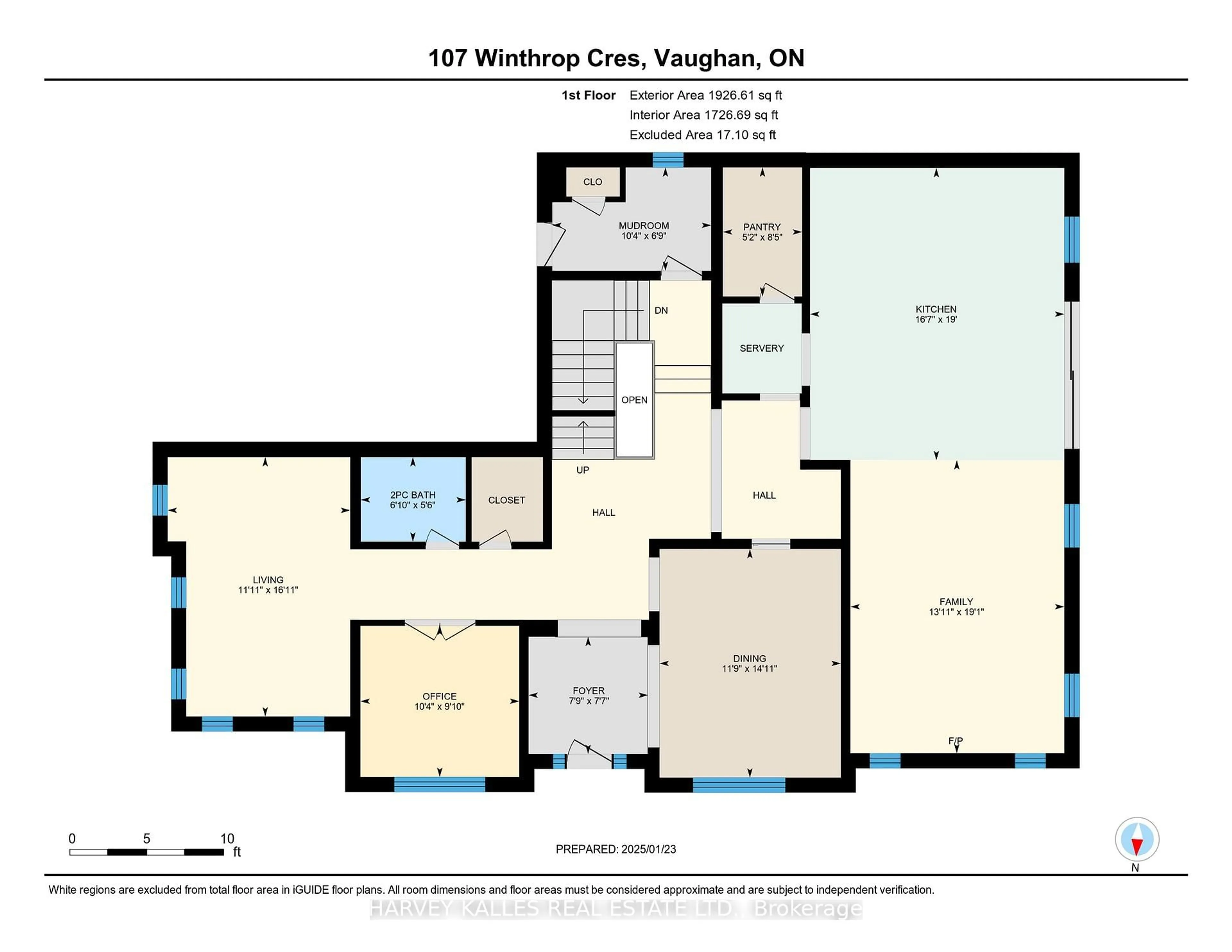 Floor plan for 107 Winthrop Cres, Vaughan Ontario L3L 0E5